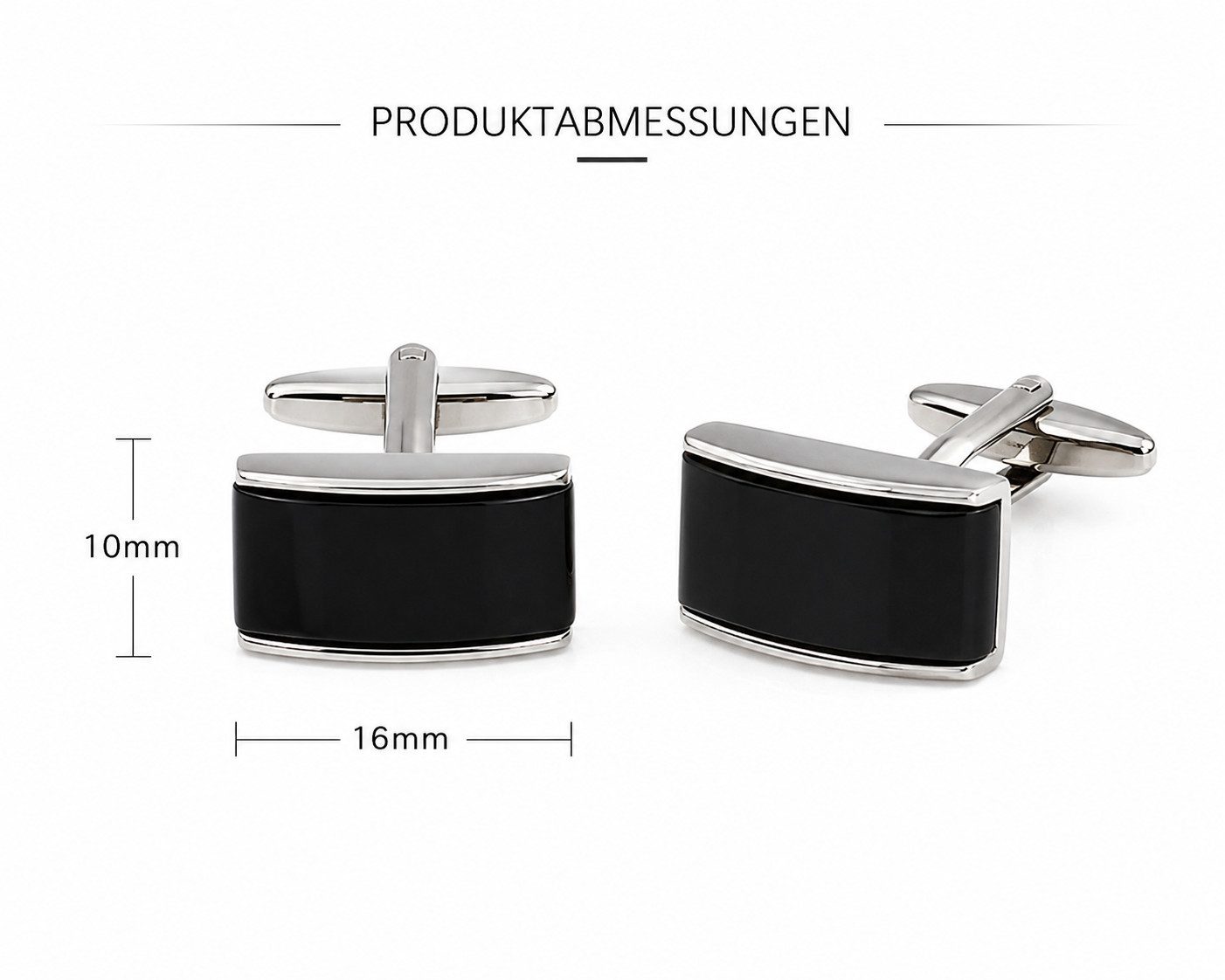 RAIKOU Manschettenknöpfe Manschettenknöpfe Messing Weißstahl-Beschichtung Blau Katzenauge (Blau, Schwarz, Grün), Rechteck 17×10 mm Elegant Business Hochzeit
