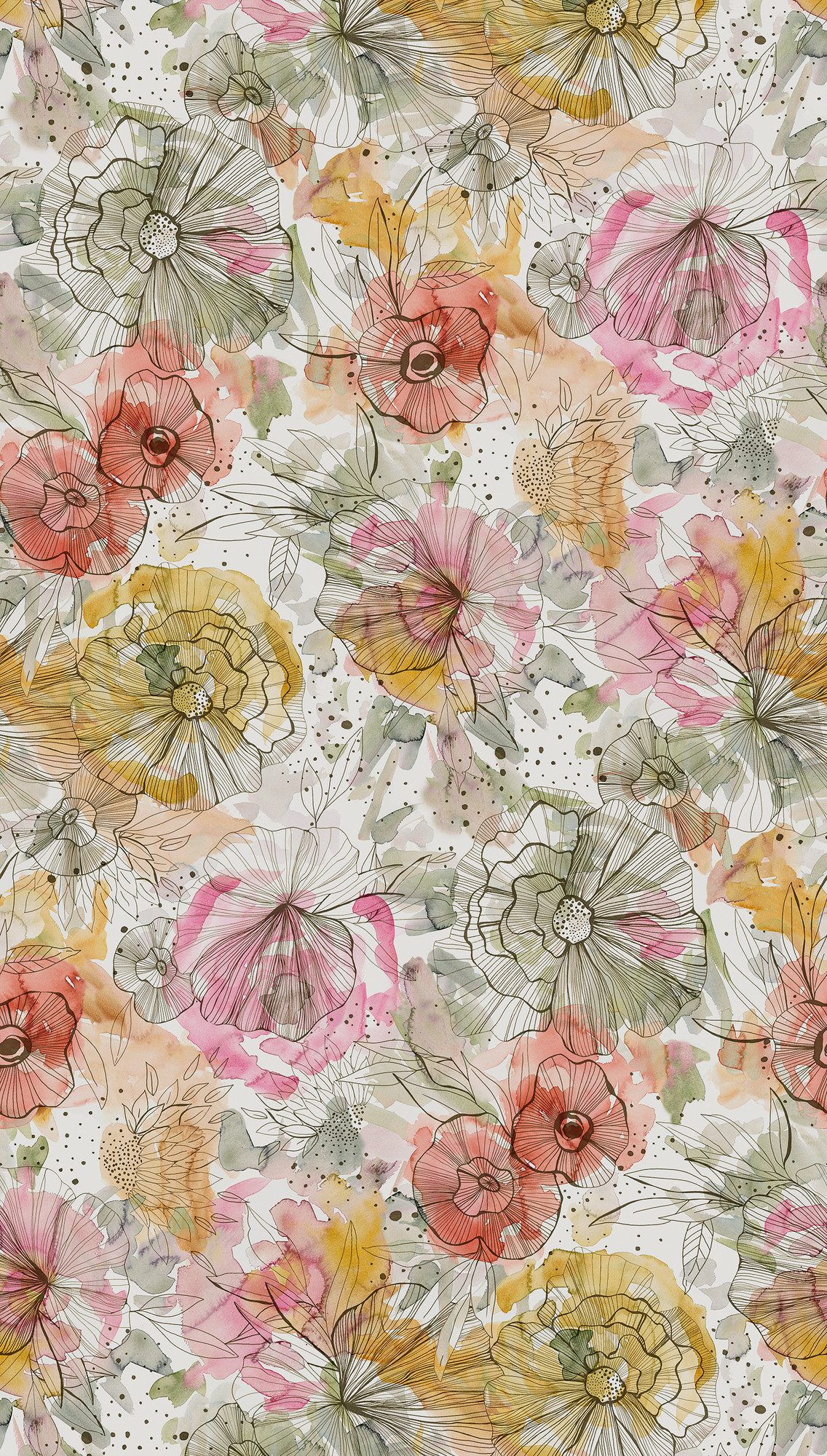 A.S. Création Fototapete Aquarell Dreams Blumen-Tapete günstig online kaufen