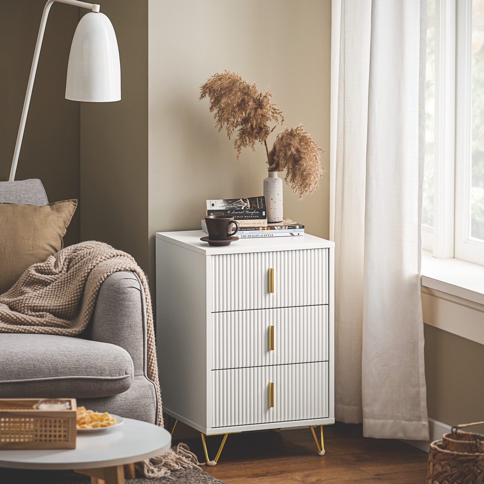 Nachtkonsole FBT115, Nachttisch, Sofatisch Couchtisch Wohnzimmertisch
