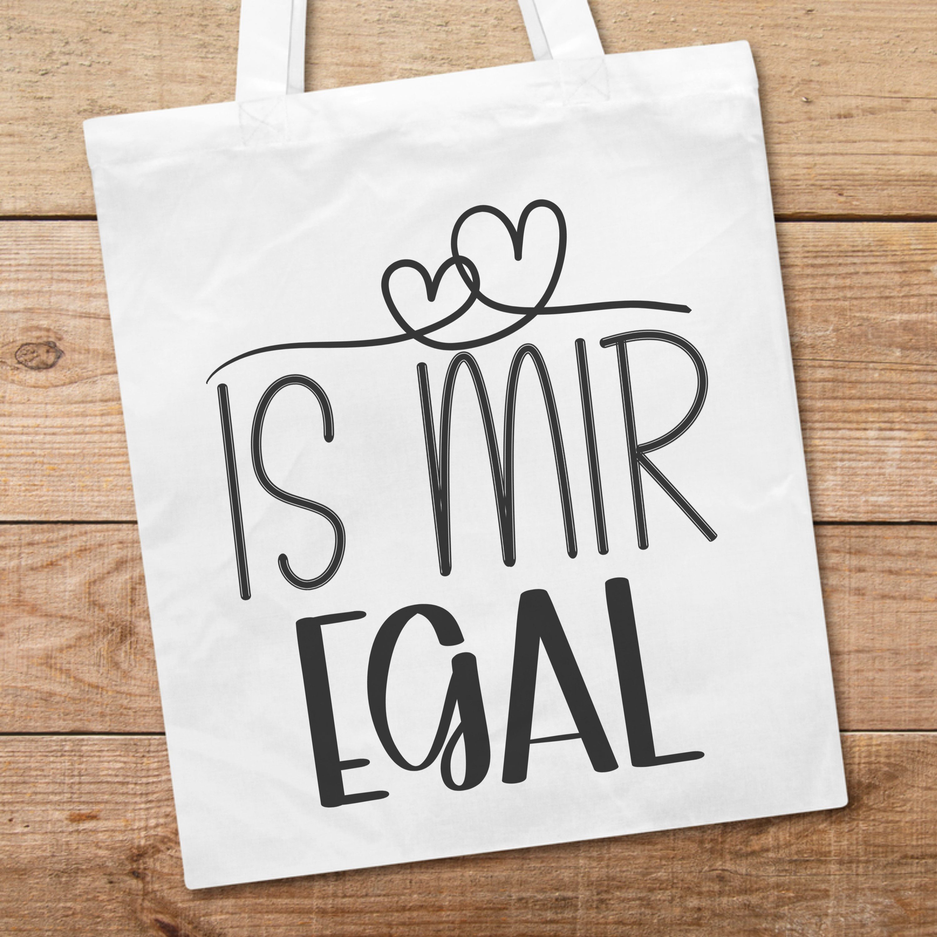 PhotoFancy Tragetasche mit Spruch 'Egal' - Stoffbeutel, mit lustigem Spruch