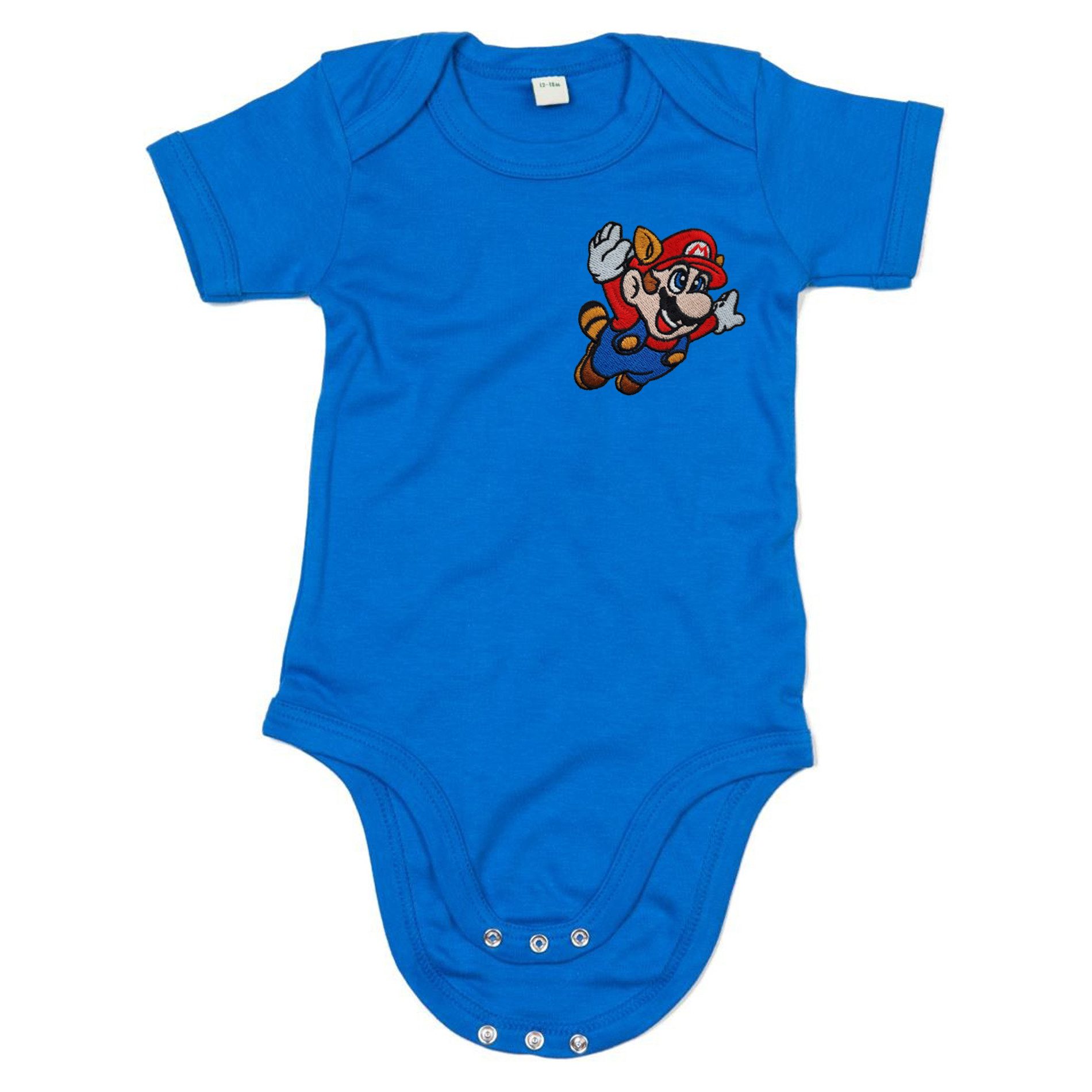 Blondie & Brownie Strampler Baby Body Mario Fligh Patch K Body Gaming Motiv Baumwolle Alltag (Einzelstück, Einzelartikel) Mario Fligh Patch K Body Retro Baby
