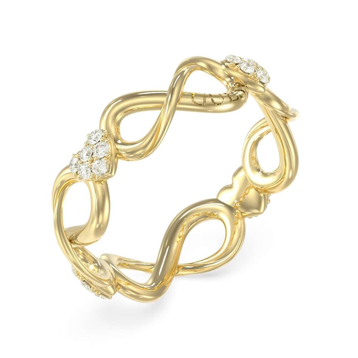 Guess Fingerring JUBR06050JWYG, Damenring Unendlichkeit Goldfarben
