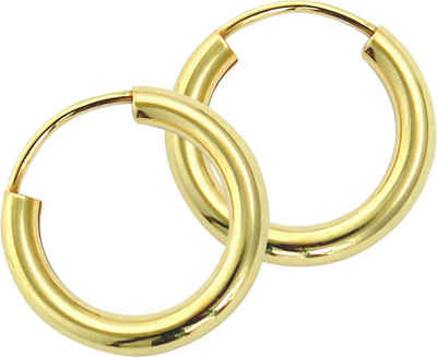 GoldDream Paar Creolen »GoldDream Damen Creolen Ohrring 15mm« (Creolen), Damen Creolen Ohrring aus 333 Gelbgold - 8 Karat, Farbe: goldfarben