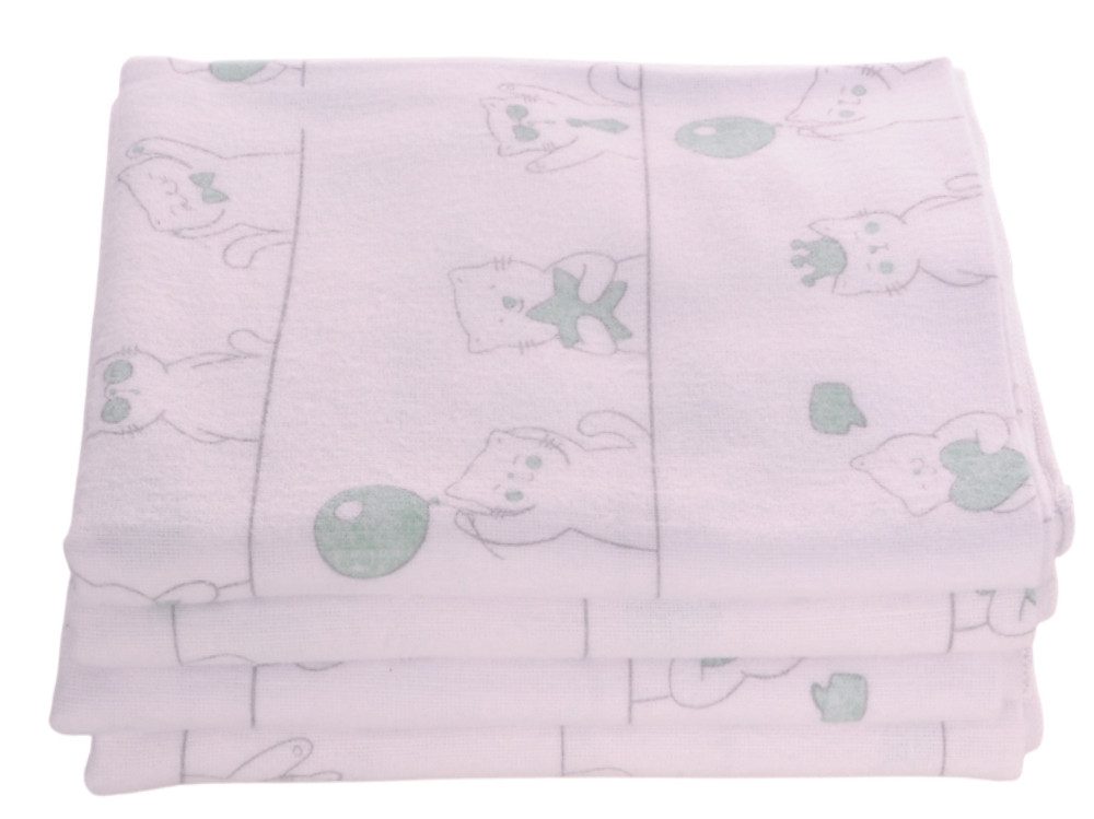 La Bortini Handtuch Set Baby Tücher 4er Pack Flanell-Tücher 60x80cm Kopfunterlage, aus reiner Baumwolle, aus Flanell-Stoff, weich, leicht