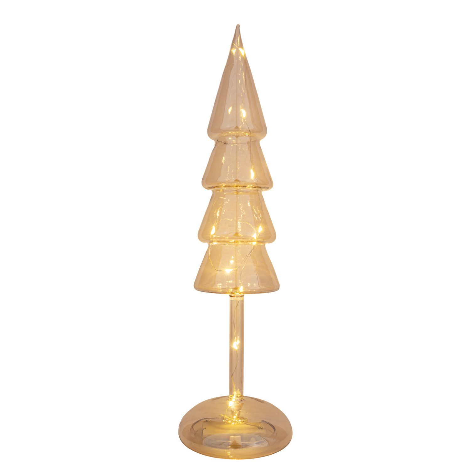 HGD Dekoobjekt LED Weihnachtsbaum aus Glas - in Amber-Gold - 32 cm, edle We günstig online kaufen