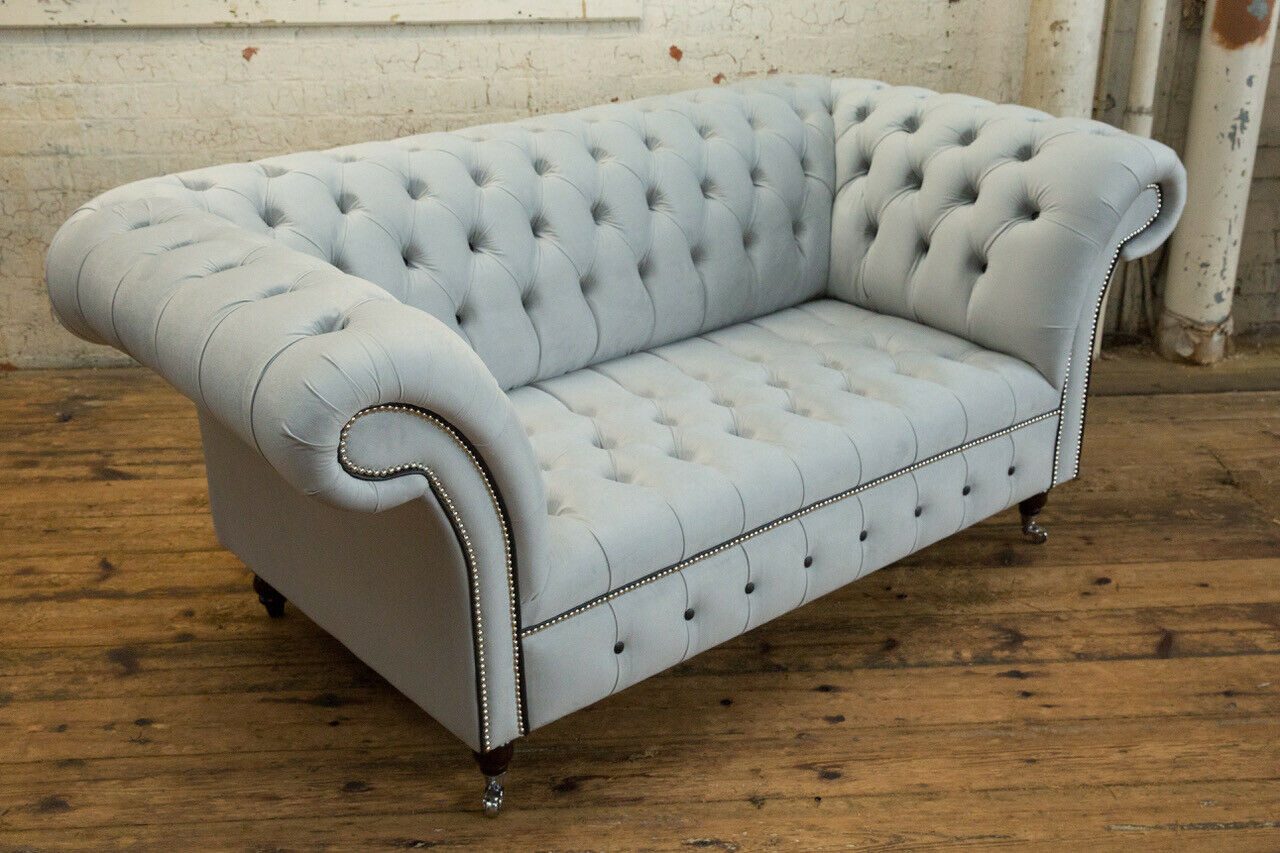 Xlmoebel Chesterfield-Sofa Großes Stoffsofa Chesterfield mit Polstern, 185 cm Sitzbreite, Hergestellt in Europa