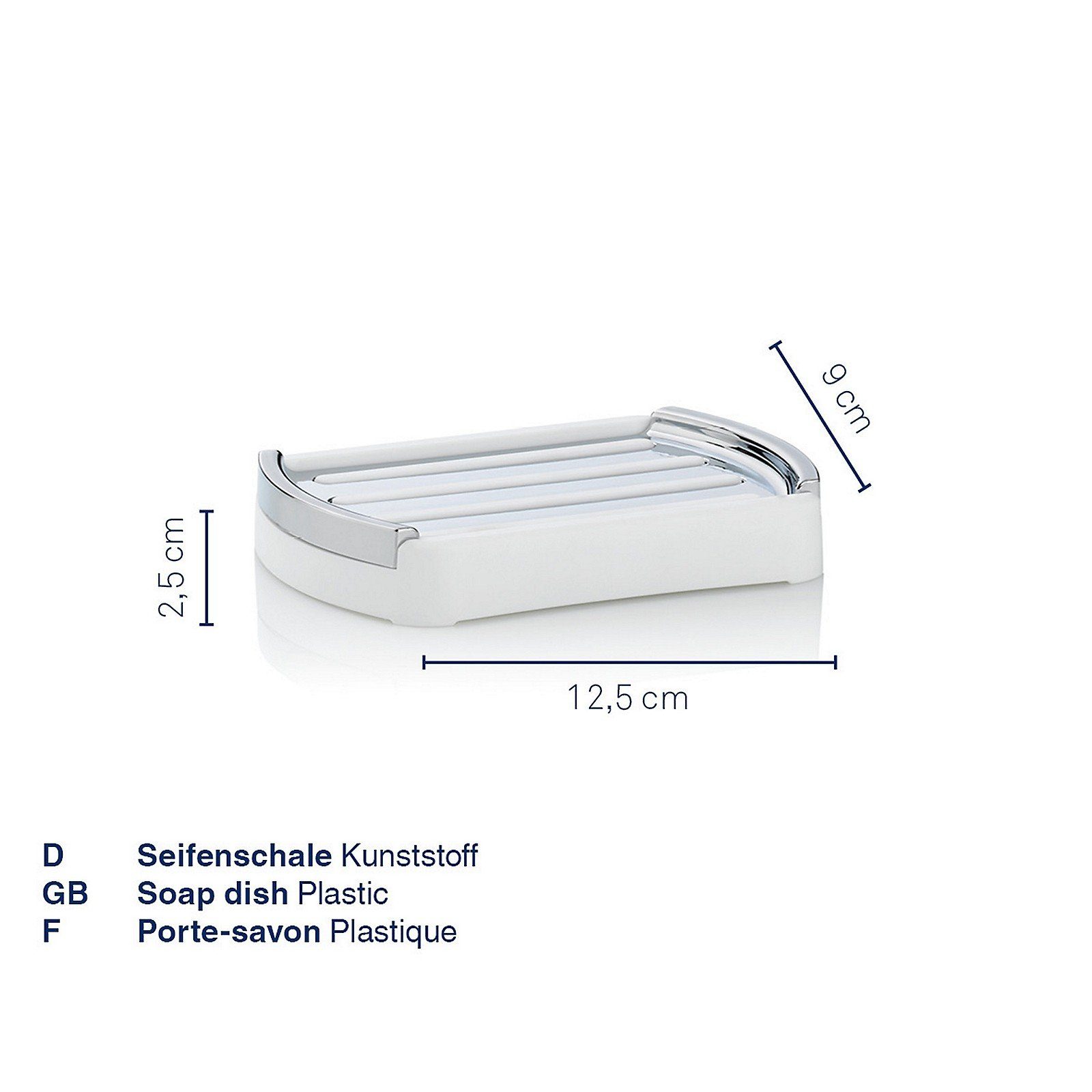 kela Seifenschale Marta, Breite: 9 cm, Wasser fließt durch die Rillen ab, Seife bleibt trocken