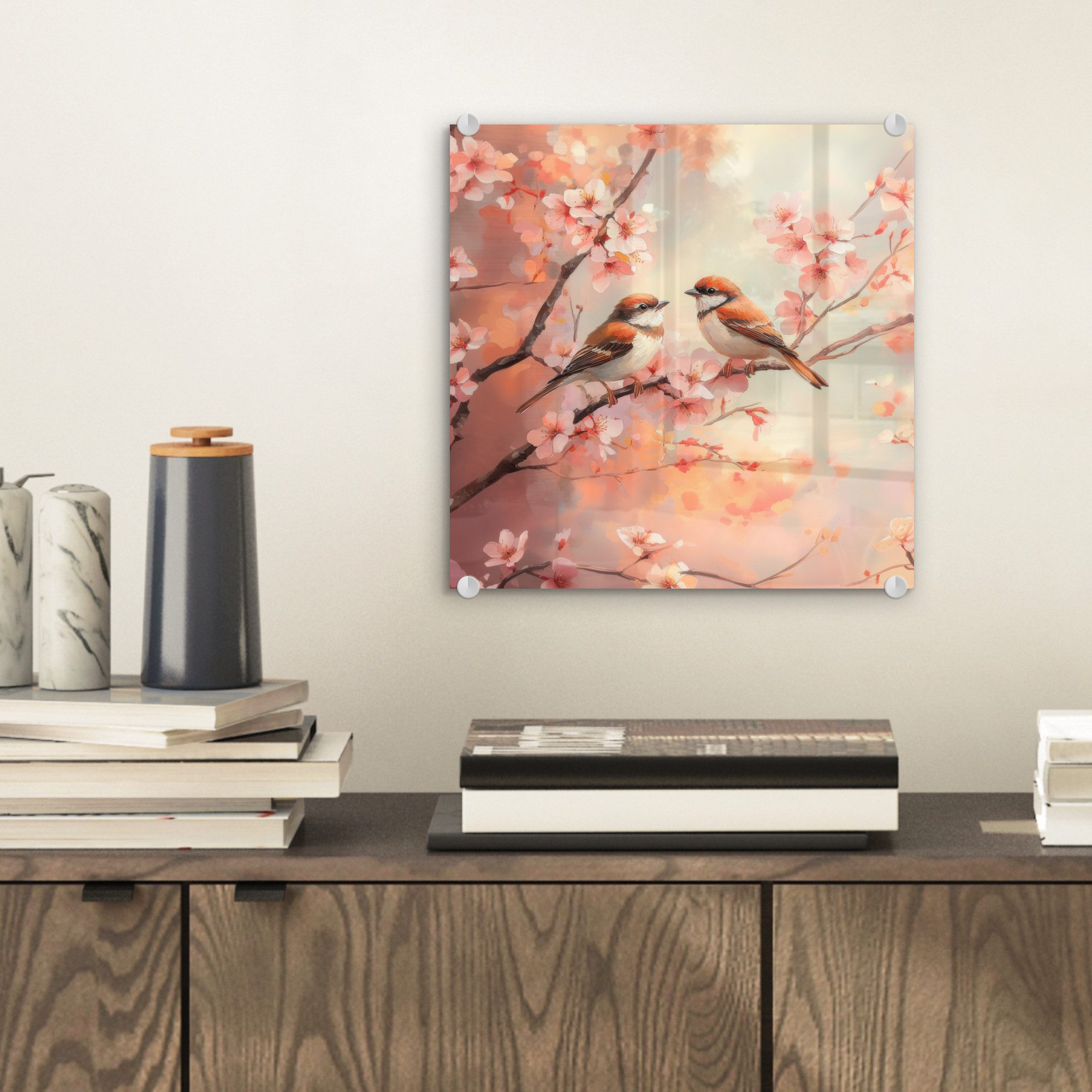 MuchoWow Acrylglasbild Vögel - Romantisch - günstig online kaufen