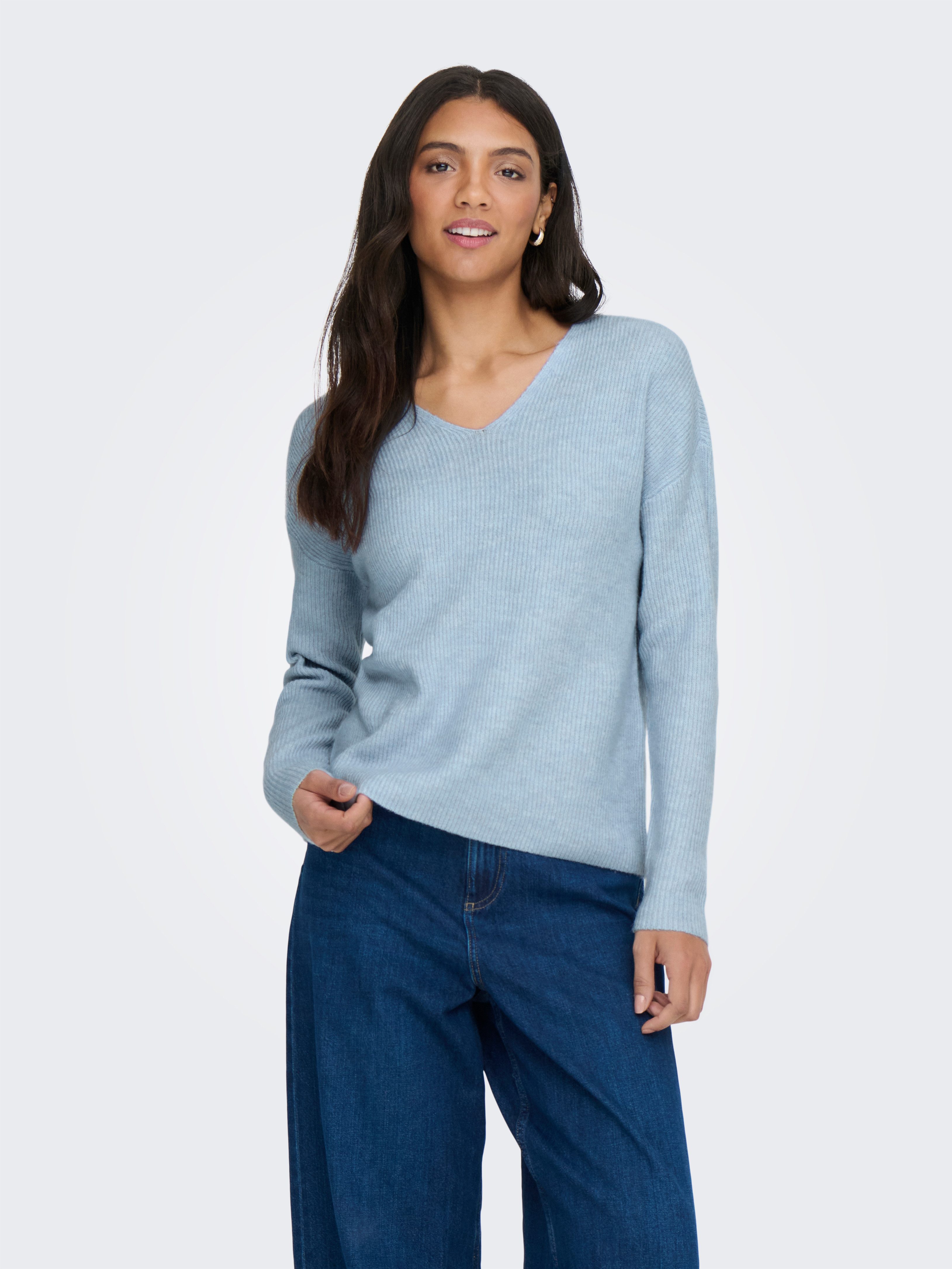 V-Ausschnitt-Pullover ONLCAMILLA V-NECK L/S PULLOVER KNT NOOS