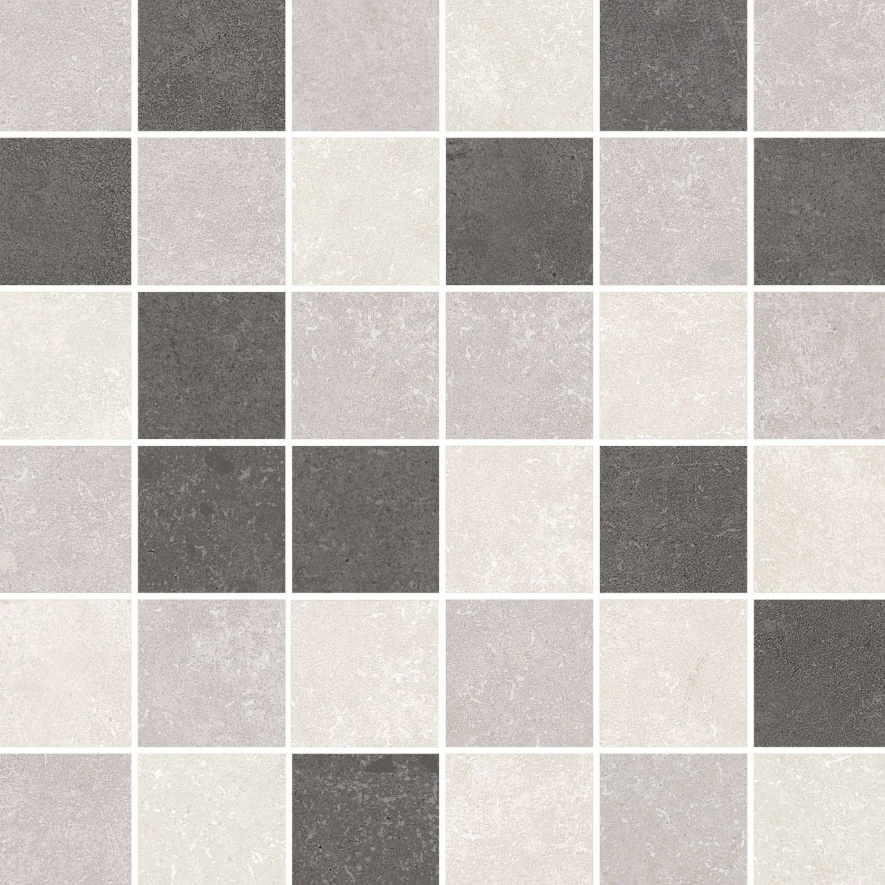 Trend Line Feinsteinzeug Mosaikfliesen Mosaikfliese Stone Quadrat 30 x 30 cm beige-grau, Mehrfarbig