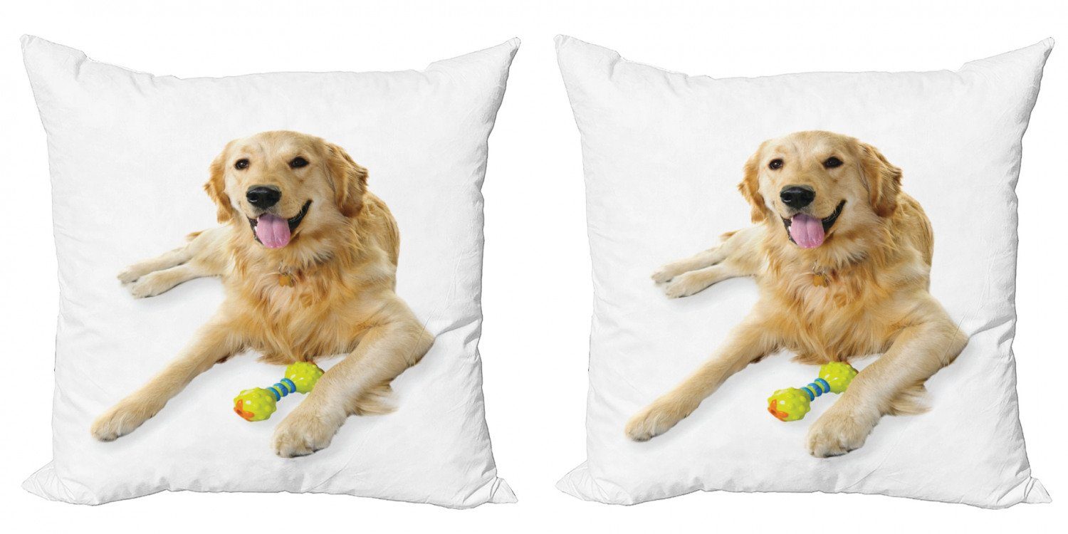 Abakuhaus Stück), Kissenbezüge (2 Accent Doppelseitiger Spielzeug Hund Digitaldruck, Retriever Golden Modern