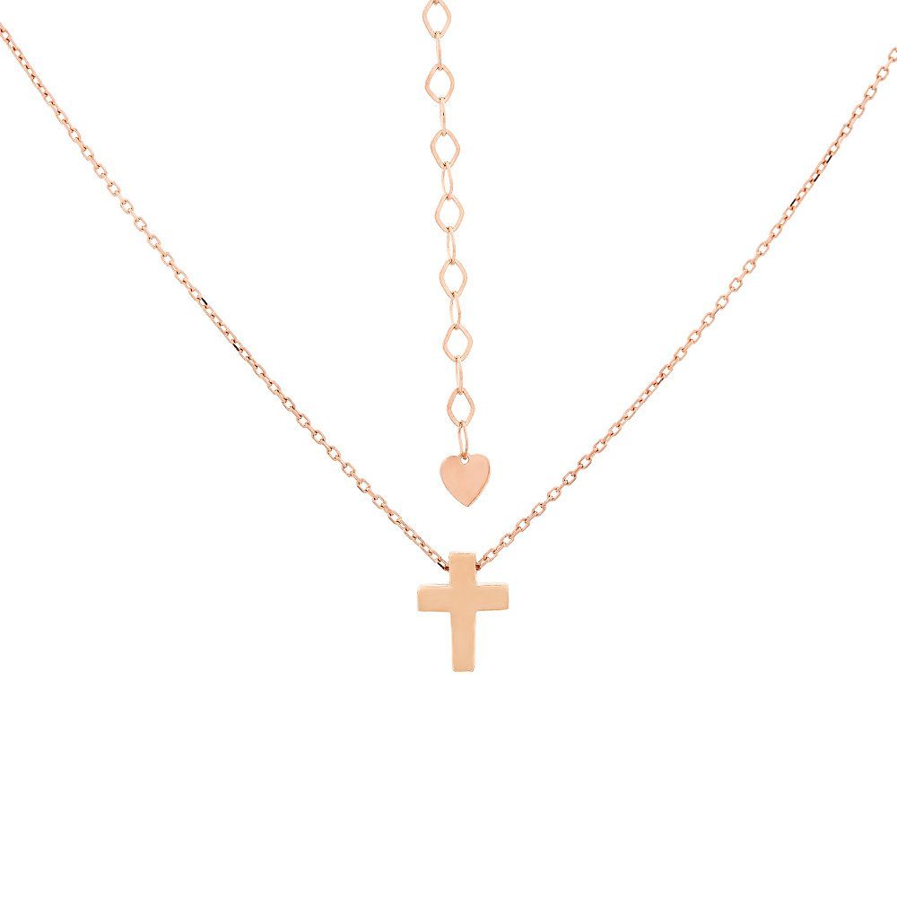 Golders Goldketten-Set Kette aus 585 Rotgold mit Kreuzanhänger (Set, 2-tlg), eleganter Goldschmuck für Damen