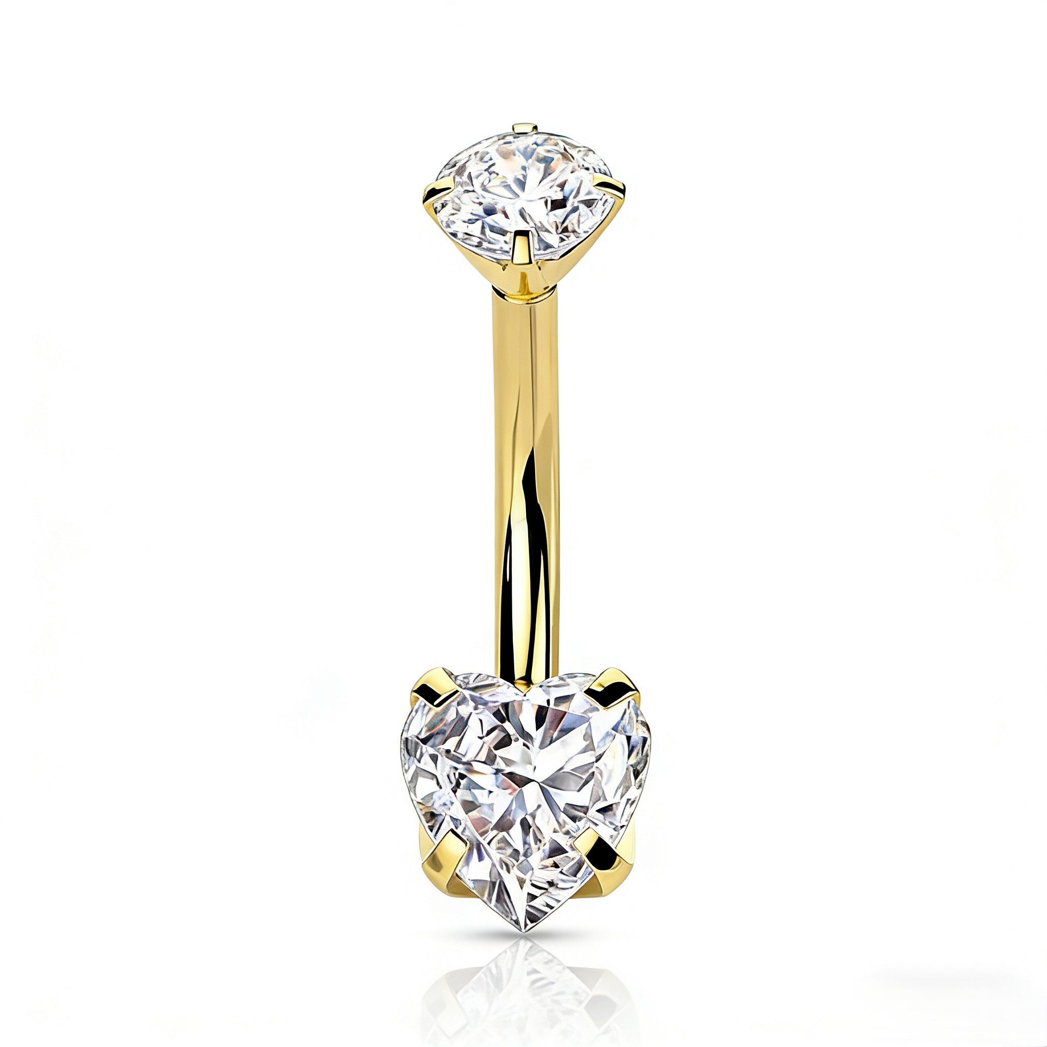 Jumpeak Bauchnabelpiercing 585er Gold-Bauchnabelpiercing, labordiamant, 0,5 Karat, herzförmig, Individuelle Geschenke, geschenk ideen für frau, geschenk trauzeugin