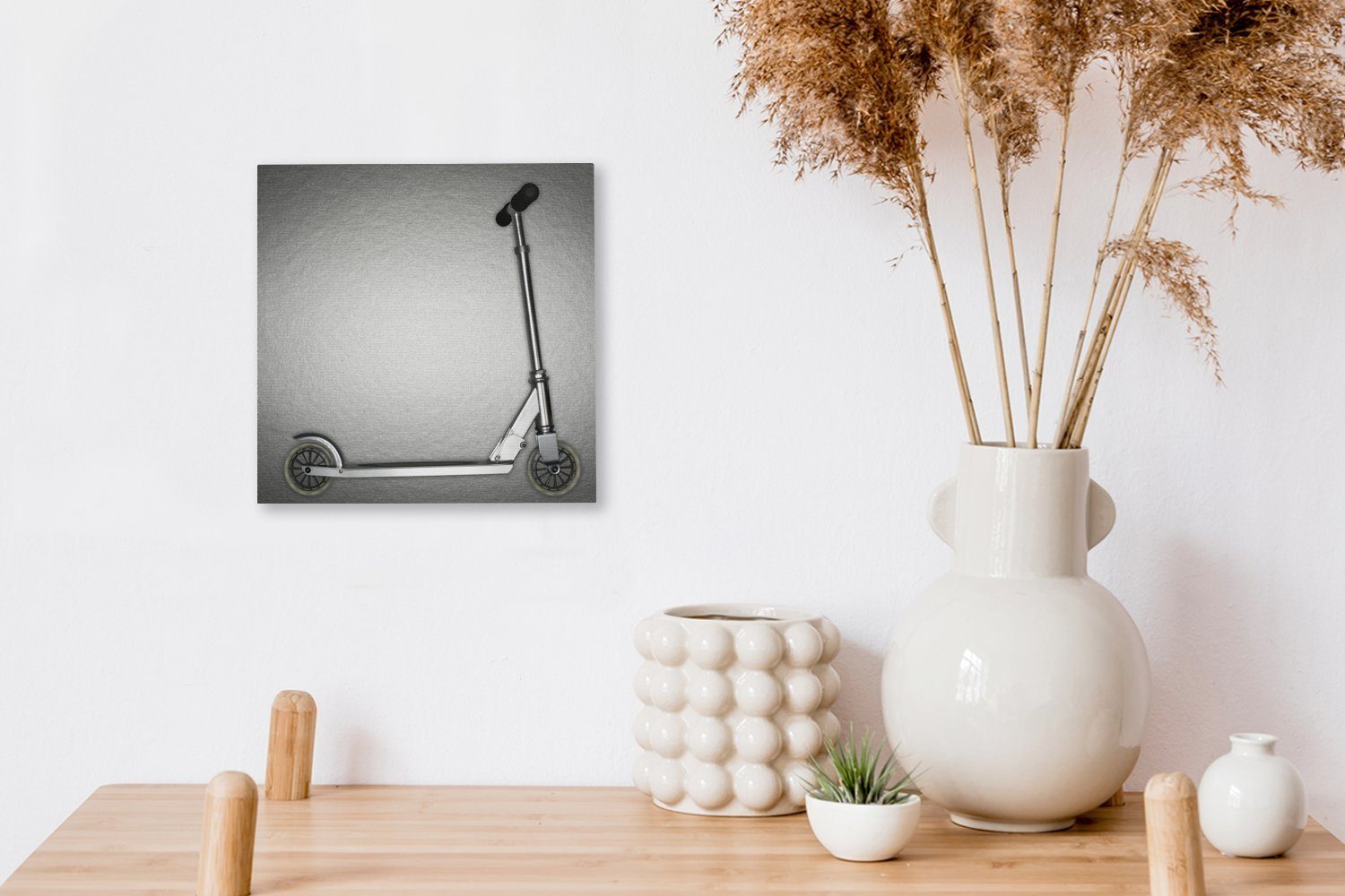 Bilder Wohnzimmer Leinwandbild (1 auf Schlafzimmer Gefallenen Hintergrund, St), silbernen OneMillionCanvasses® einem Schritt Leinwand für
