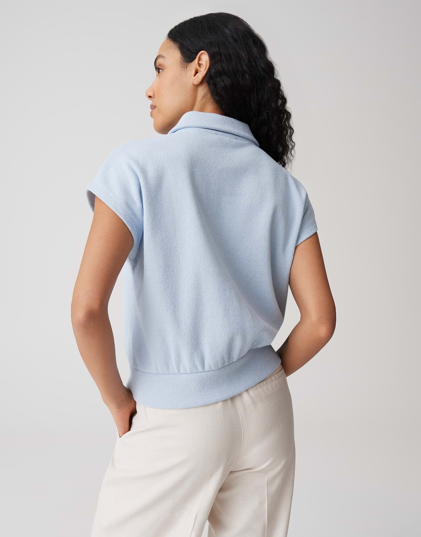 OPUS Sweatshirt Glaya aus Sweatware mit Strick Optik leicht elastischer Stoff, natürlicher Griff, Casual