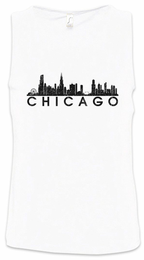 Urban Backwoods Tanktop Skyline Chicago Ärmelloses T-Shirt City Staat United States USA US America Gangster Mob Mafia
