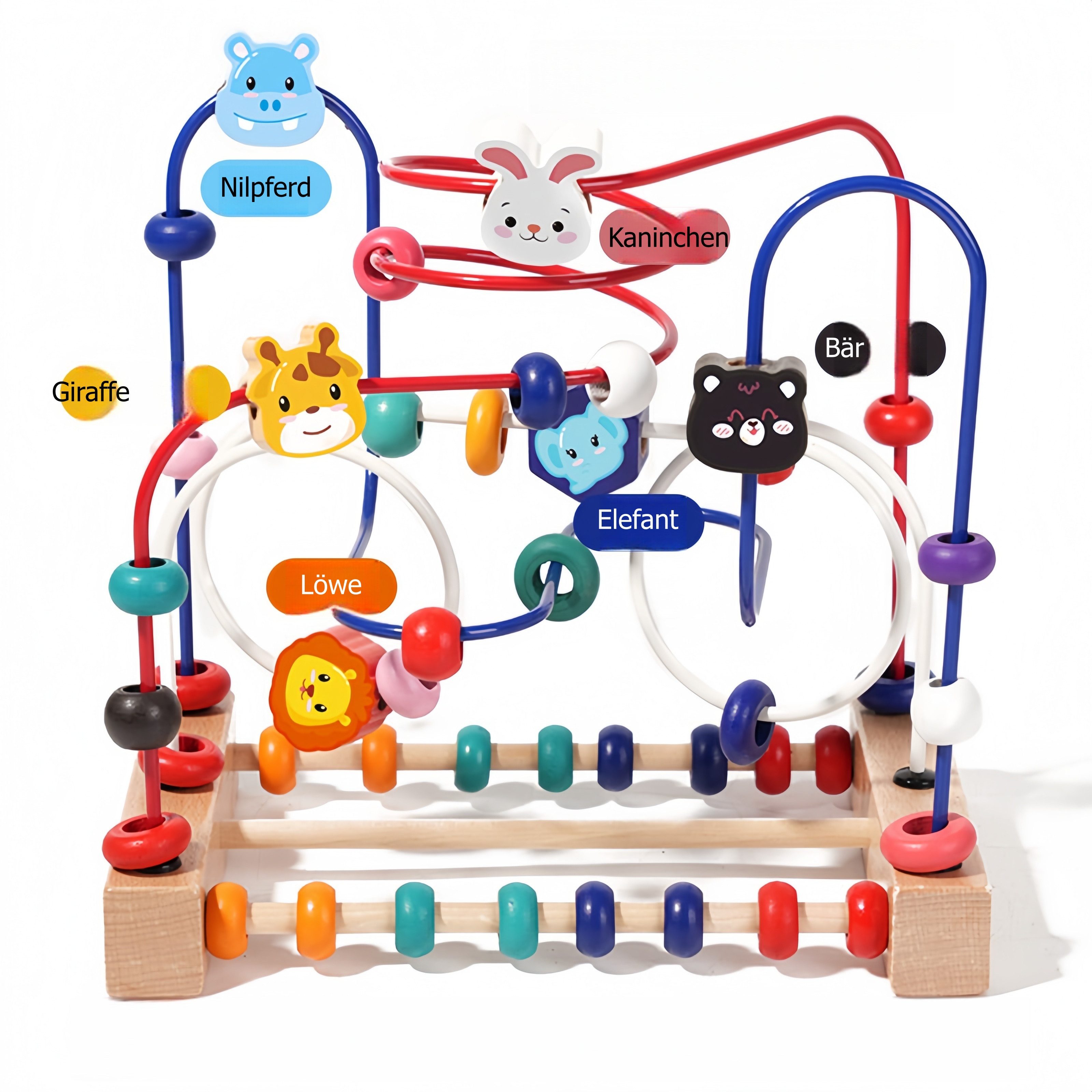 FOUORTUNATE-BEE Lernspielzeug Bunter 3-in-1 Holz-Motorikwürfel mit Perlenla günstig online kaufen