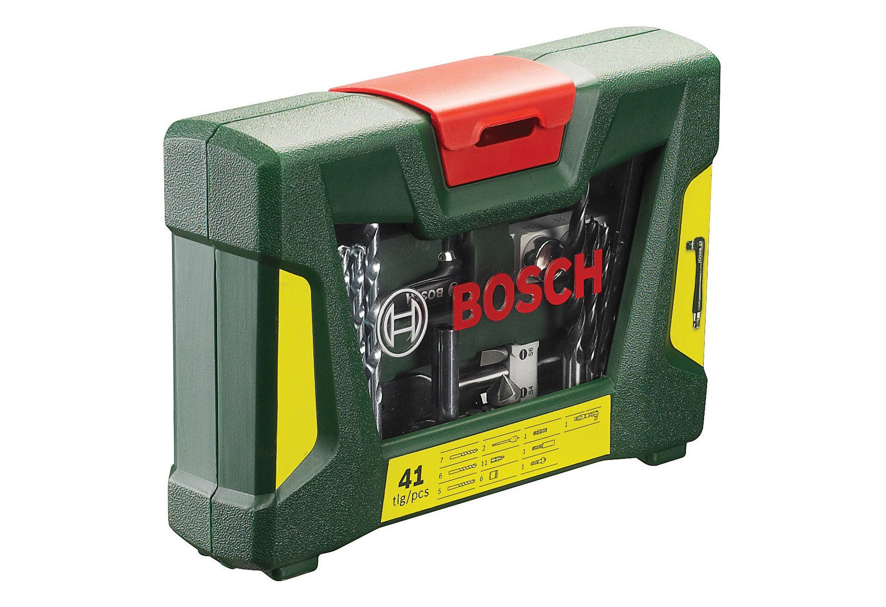 Bosch Werkzeugset & Garden Winkelschrauber Bohrer- mit und Bits, V-Line, Home 41-tlg.,