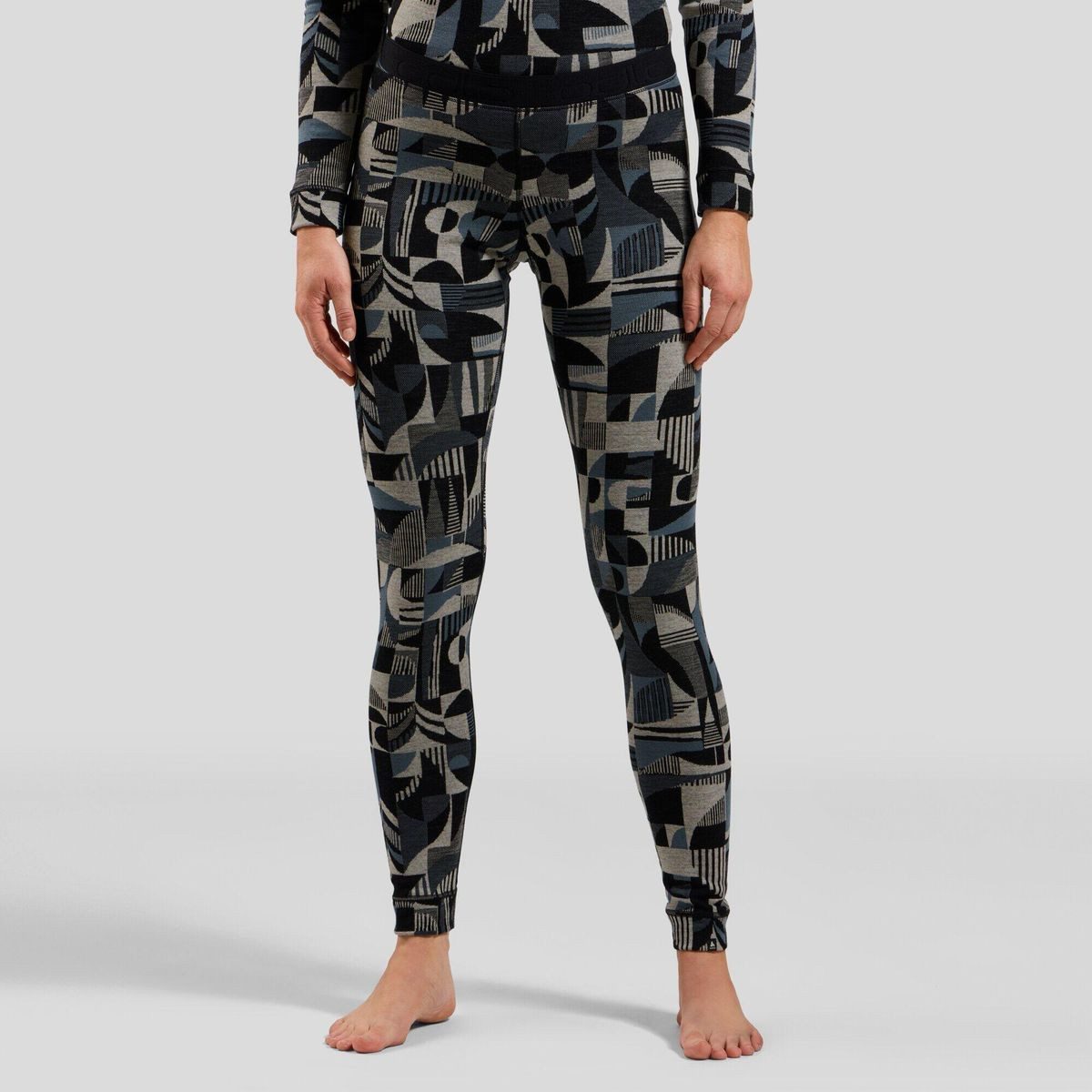 Odlo Funktionsunterhemd The Natural Merino Warm Jacquard Base Layer Bottoms Funktionale Merino-Tights mit natürlicher Wärmeregulierung und