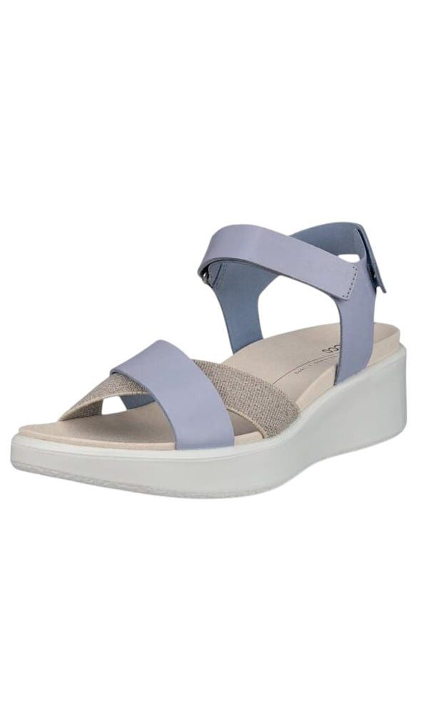 Ecco Flowt (Vollnarb und Nubukleder) blau Damen Sandale