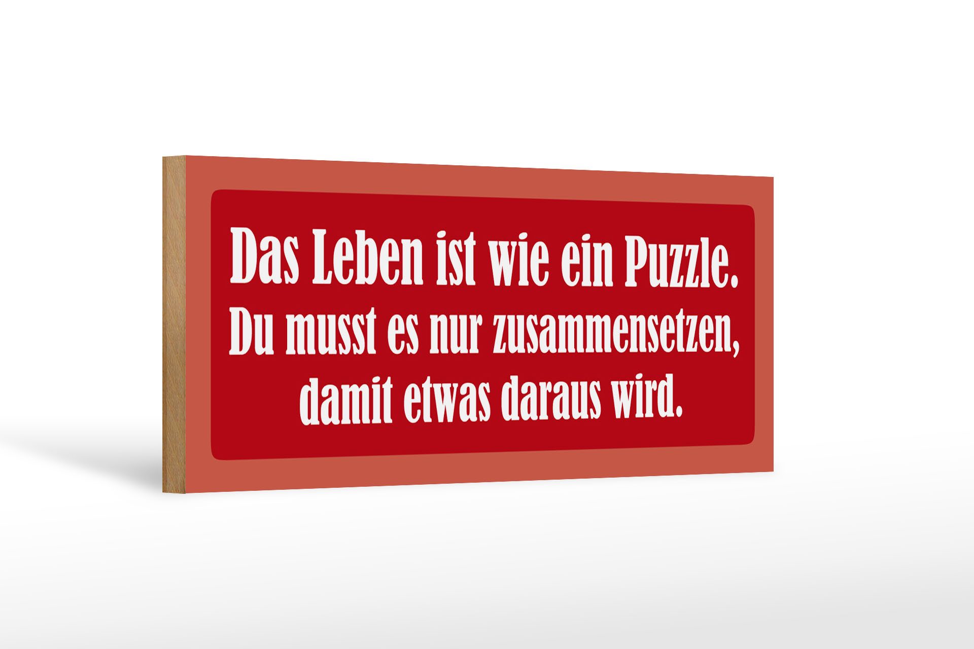 Holzbild Spruch 27x10cm Leben ist wie Puzzle