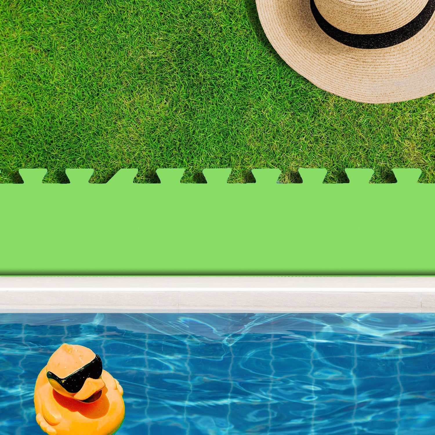 eyepower Outdoor Bodenschutzmatte Große - 50x50cm, 8 Bodenmatte Pool 1,9m² Poolmatten Poolunterlage -
