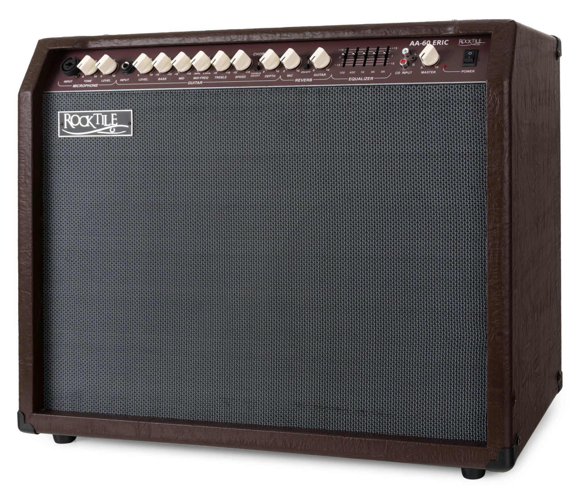 Rocktile AA-60 Eric Akustikverstärker Verstärker - Comboverstärker 5-Band (Mikrofon und W, für Gitarre), Gesang Kanäle: Gitarre) 60 und 2 Reverb-Effekt - (Anzahl EQ