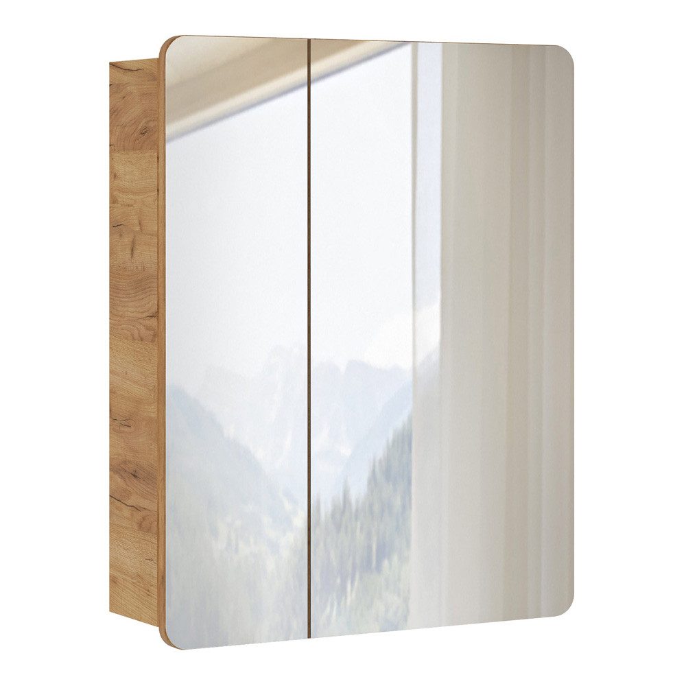 Lomadox Spiegelschrank LUTON-56 60 cm in Wotan Eiche Nb. Nb. B/H/T ca. 60/75/16 cm