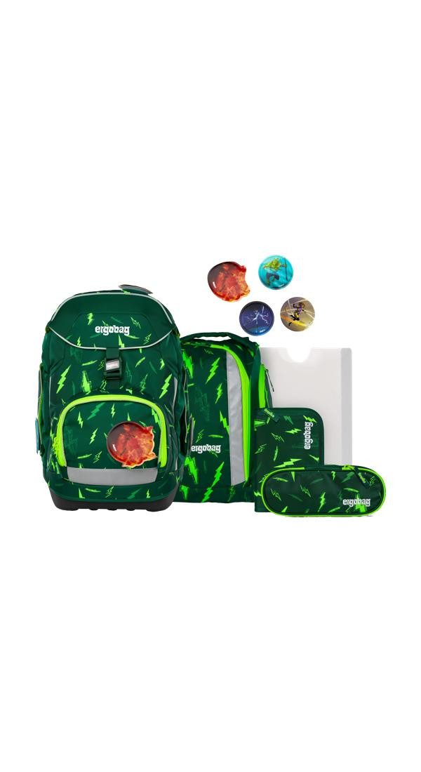 ergobag Schulranzen pack Set (6-tlg., 6-teiliges Set), größenverstellbares Rückensystem