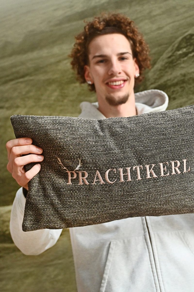 Steen Design Kissenhüllen Kissenhülle - PRACHTKERL - grau meliert