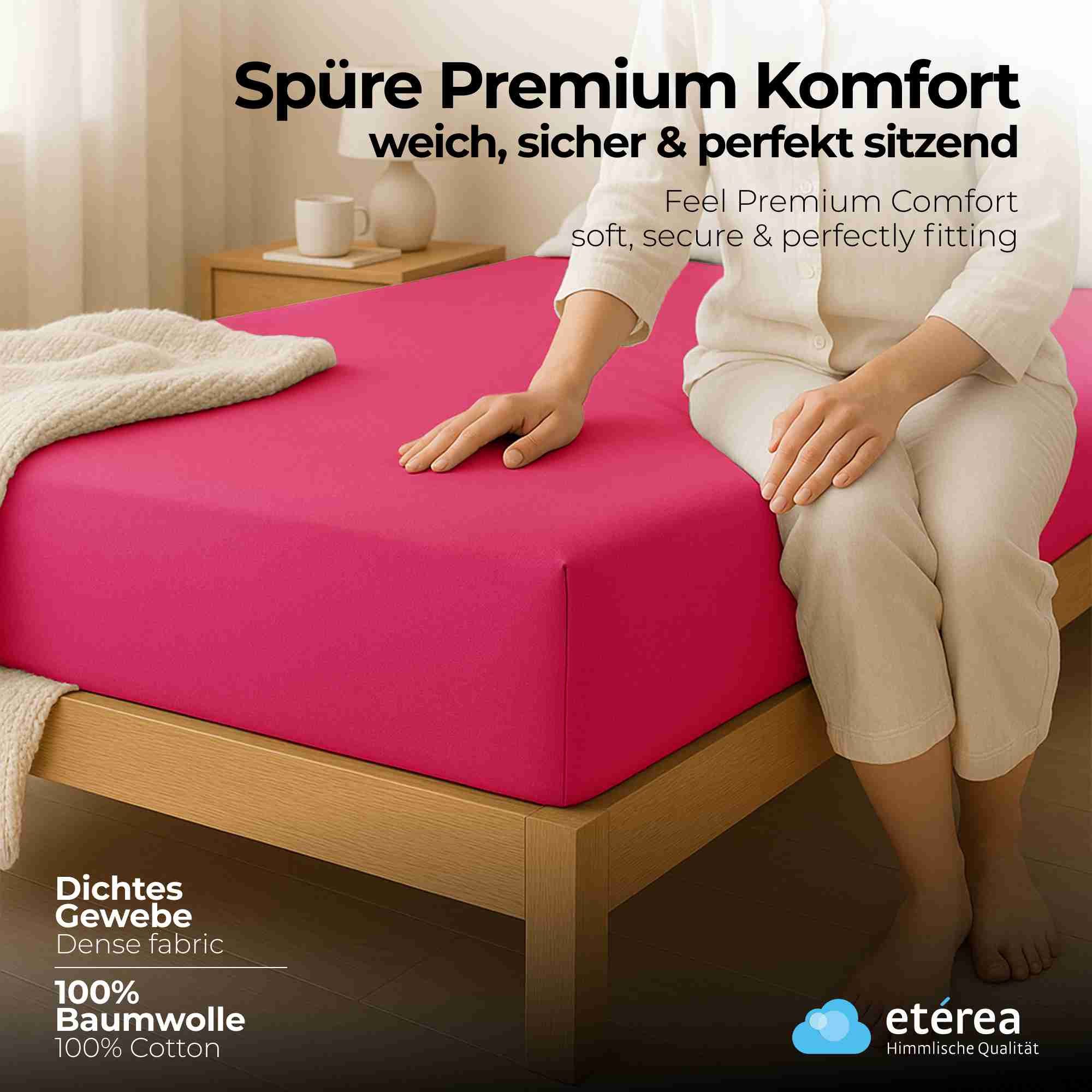 etérea Himmlische Qualität Spannbettlaken etérea Comfort Jersey 2er Set Spannbettlaken, Jersey, Gummizug: rundum, (2 Stück)