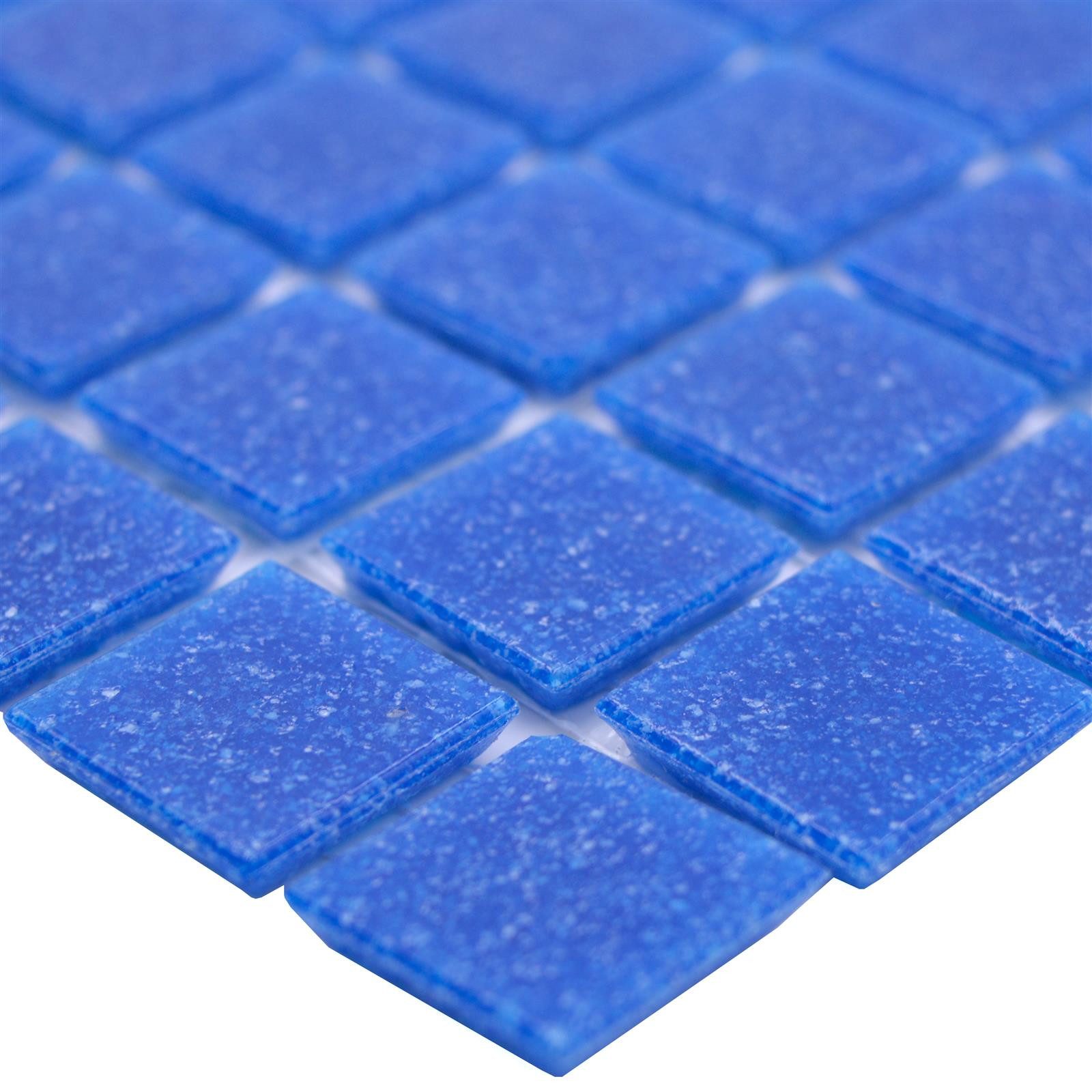 Mosafil Mosaikfliesen Schwimmbad Pool Mosaik North Sea Dunkelblau Uni, Glas 30.500x32.700, dunkelblau, Vorderseitig mit Papier geklebt - Frostsicher - Wasserdicht -