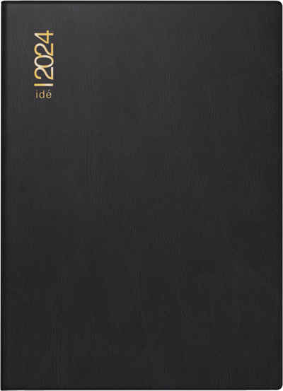 RIDO Taschenkalender rido Kalender 2024 TK perfect PVC schwarz 70-13202904, mit Eckperforation