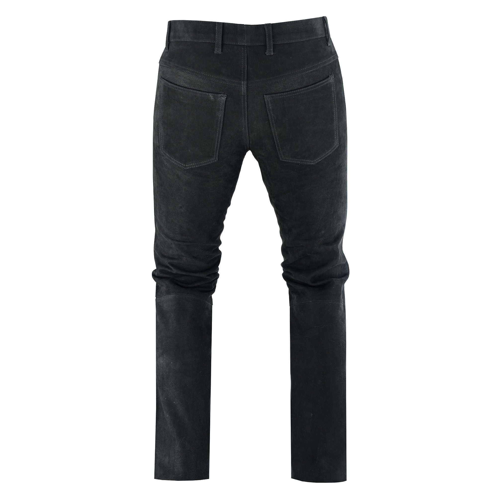 BOHMBERG Lederhose Herren Nubuk Lederjeans - Regular Fit, Echtleder, 5 Pocket, Schwarz – Bild 5 von 5