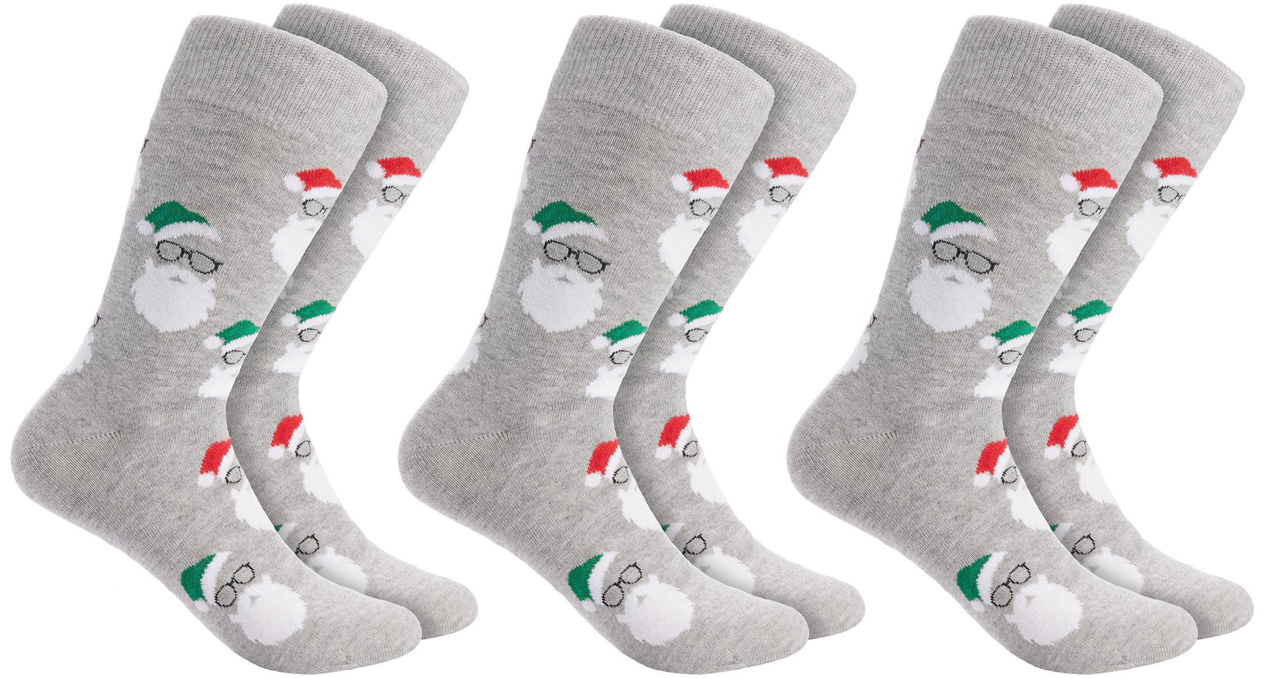 Socken Weihnachtssocken für Damen und Herren - Weihnachtsmannbärte