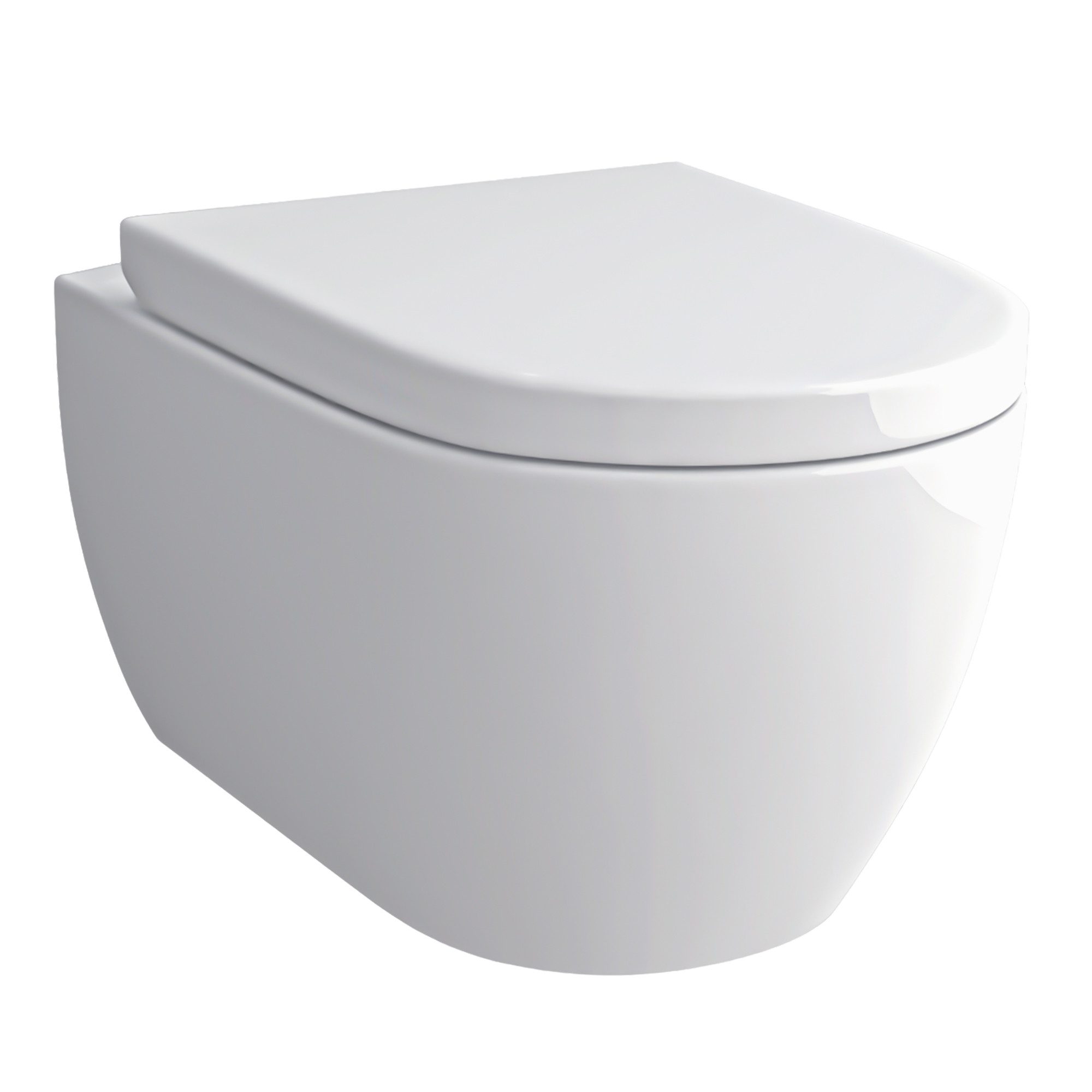 Alpenberger Tiefspül-WC Dusch WC + WC-Sitz D-Form - 2 in 1 Bidet & WC - Taharet WC, Wandmontage, Abgang Waagerecht, 2-tlg. Hänge WC Komplett-Set, Keramik Toilette Wandhängend - Made in EU - Passend Geberit