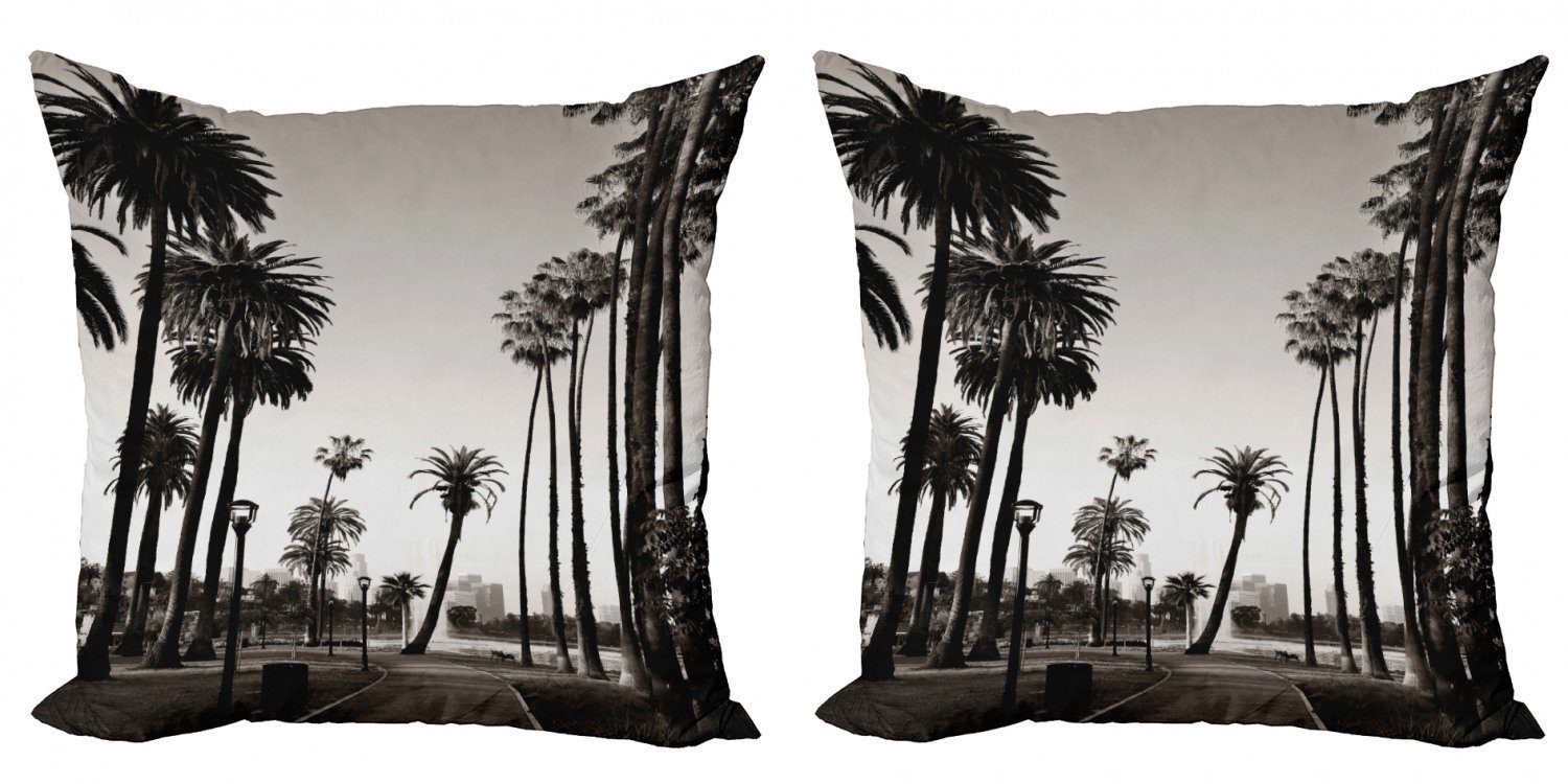 Kissenbezüge Modern Accent Doppelseitiger Abakuhaus View Park Angles Palme Digitaldruck, (2 Stück), Los