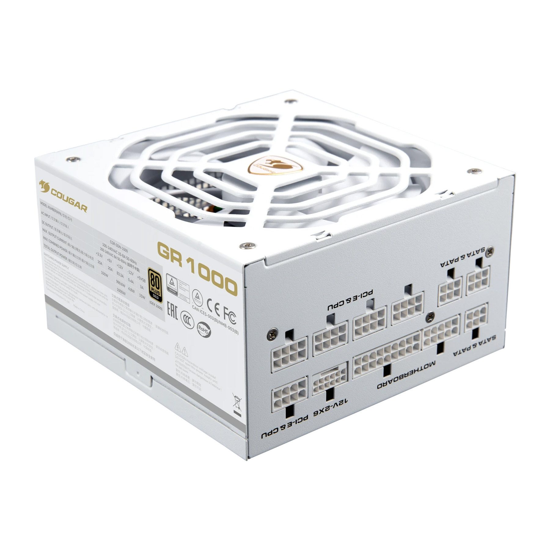 Cougar Gaming-Gehäuse FV150, Midi-Tower, USB/Audio, 2x USB 3.0, 1x USB 3.2 Gen2 Type-C, Netzteil GR 1000 80+ Gold vorinstalliert