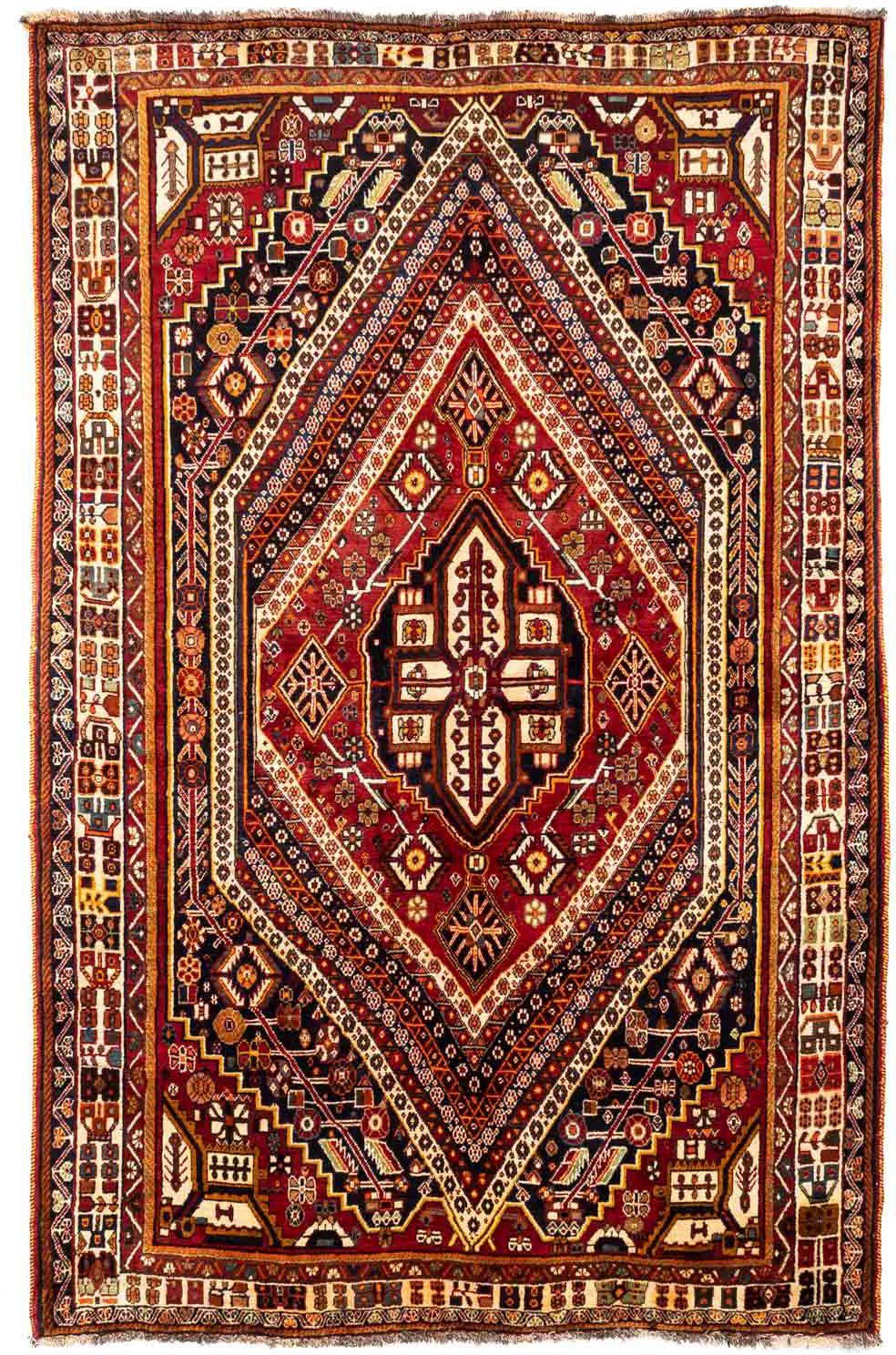 Shiraz mm, Unikat 1 morgenland, 253 cm, mit Wollteppich Höhe: Medaillon rechteckig, Zertifikat 160 x
