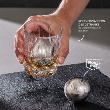 bremermann Eiswürfel-Steine MAXI-Eisball Set 3tlg. / 2x Edelstahl-Eiskugel inkl. Aufbewahrungsbox