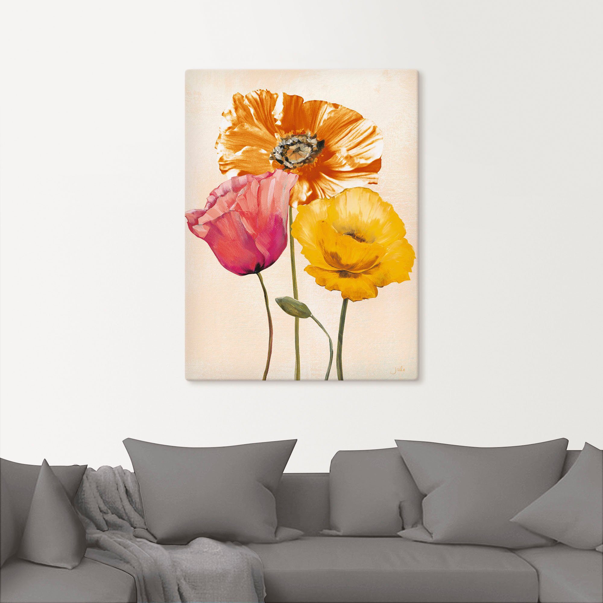 Artland Wandbild Bunte Mohnblumen II, Blumenbilder (1 St), als Leinwandbild, Poster in verschied. Größen