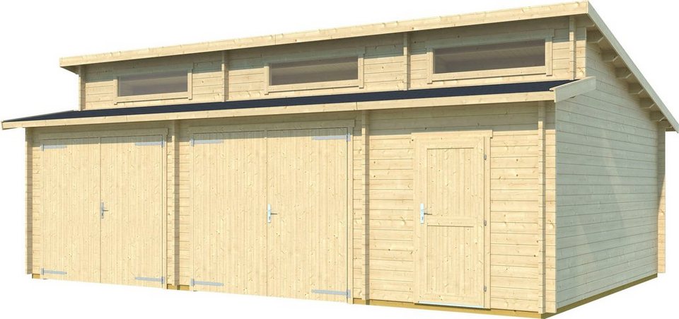 LASITA MAJA Garage Hawaii (Set, Für 2 Fahrzeuge geeignet), Garage + 2  Holztoren