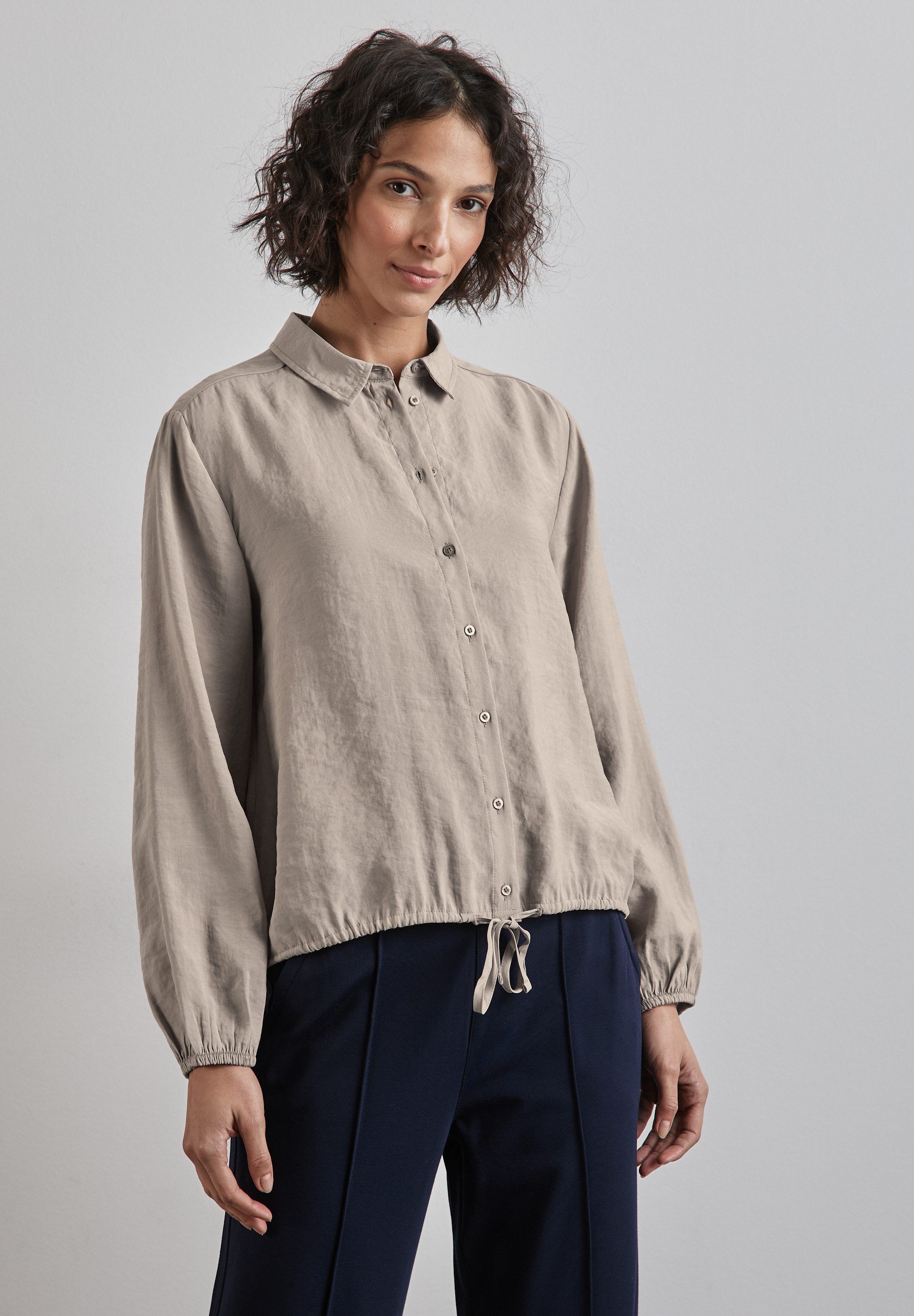 STREET ONE Langarmbluse mit Materialmix