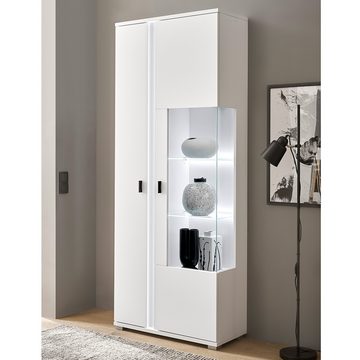 Lomadox Stauraumschrank LOVENO-61 55 cm breit in mattem weiß