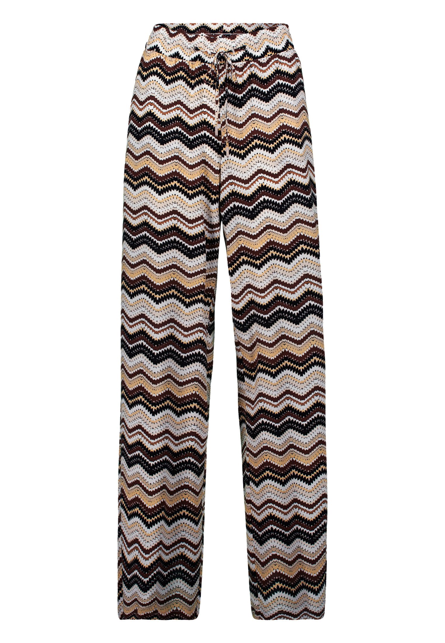 Zero Stoffhose "zero Damen Hose mit Zickzackmuster 30 Inch", Bindedetail günstig online kaufen