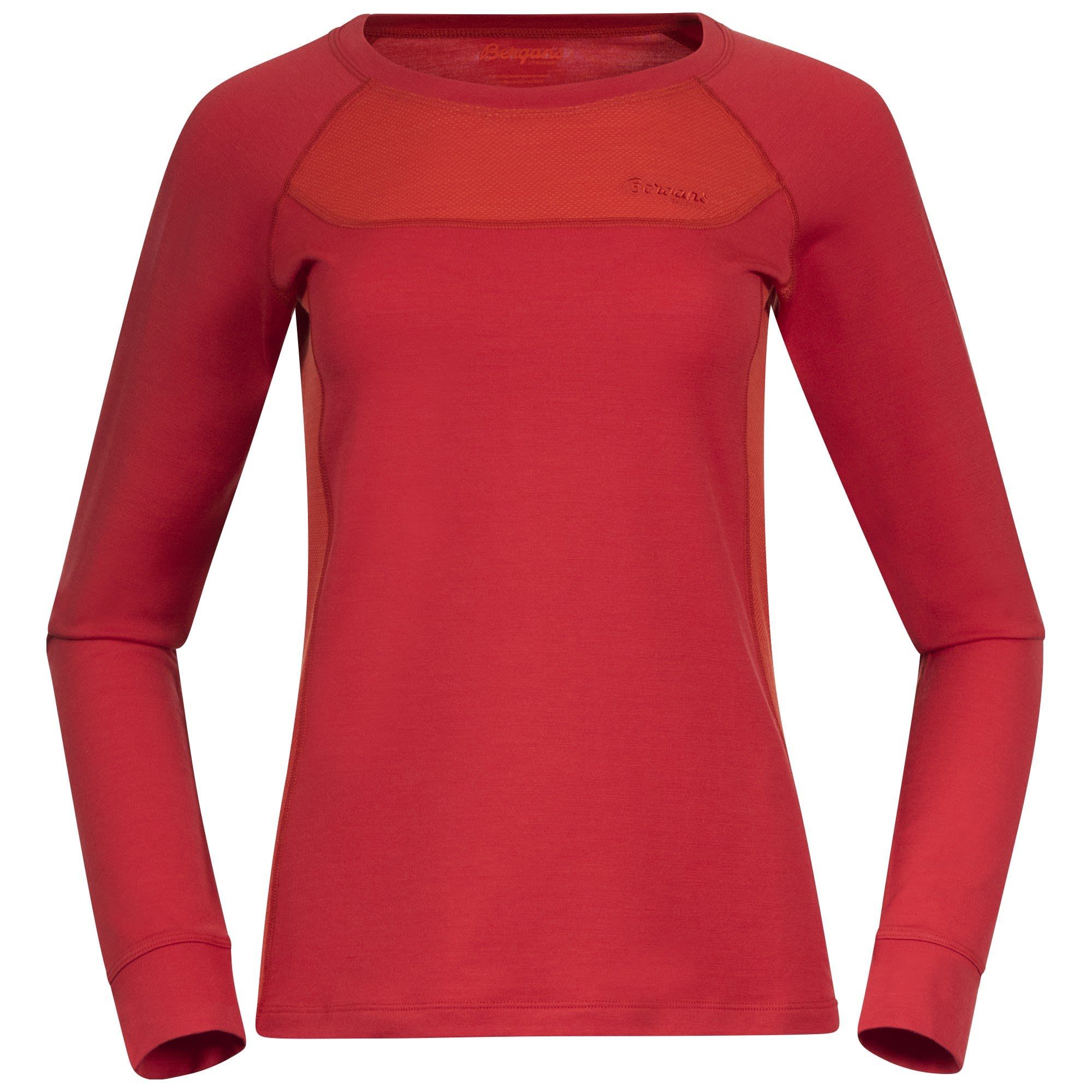 Red Red Bergans - Damen Long Bergans Wool Energy Leaf Langarmshirt Sleeve Cecilie