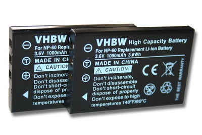 vhbw passend für Aiptek AHD AF1, Action HD, A-HD, AHD-100, AHD-200, Kamera-Akku 1000 mAh