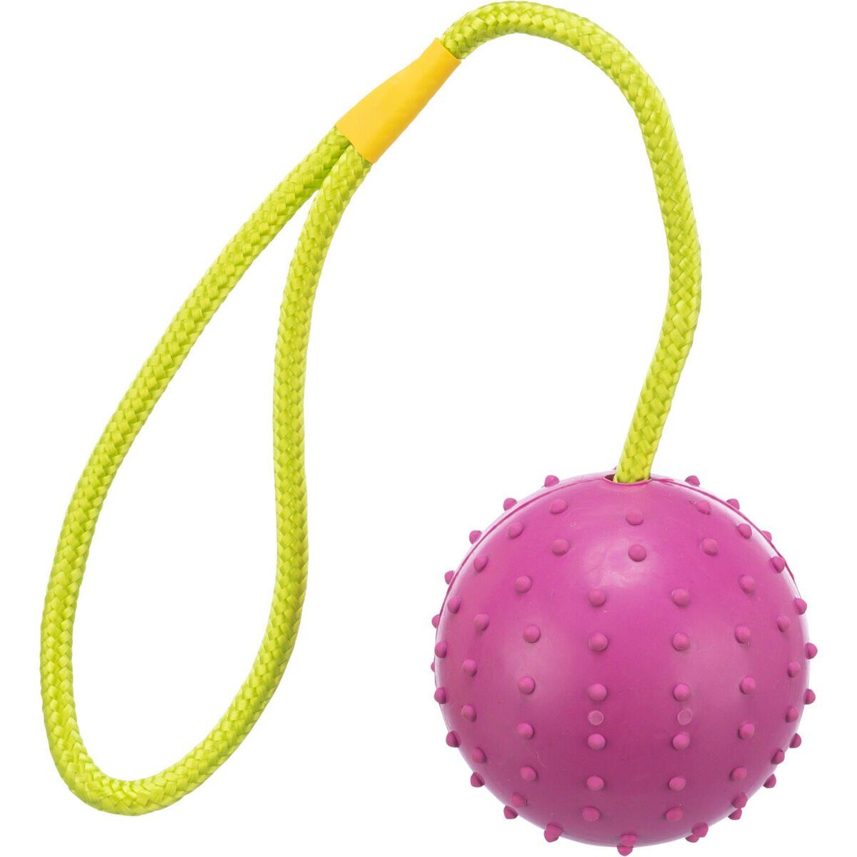 TRIXIE Tierball Spielball am Seil Noppen, Gummi pink