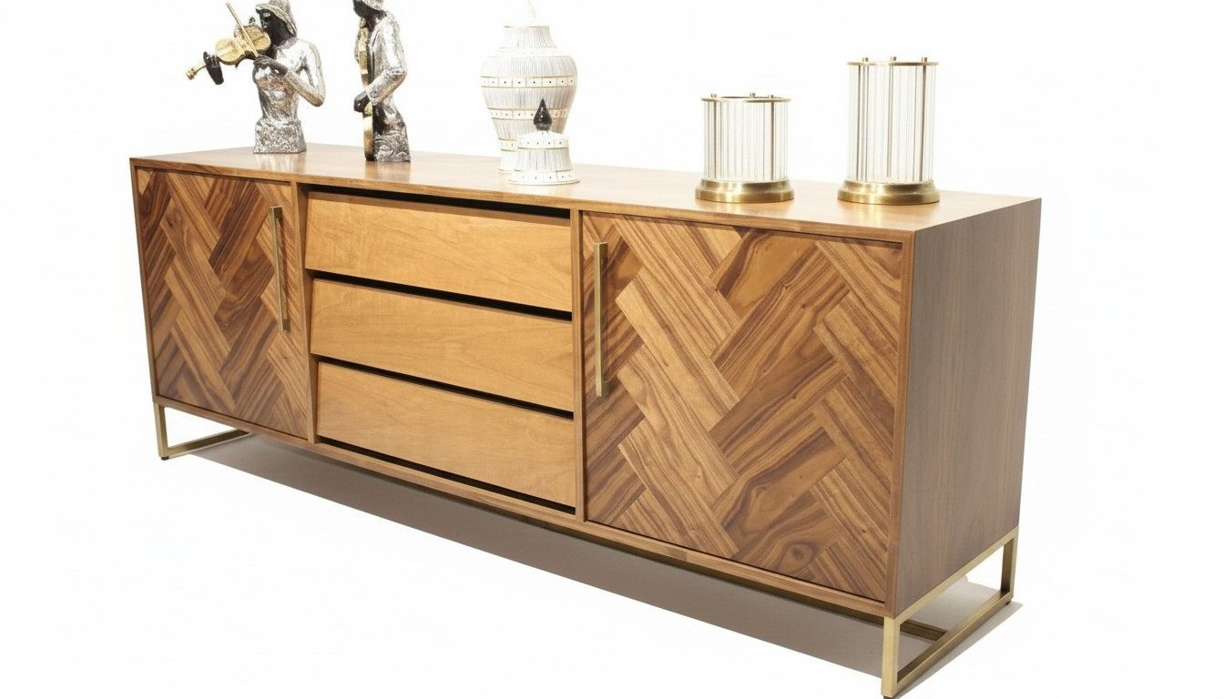 Xlmoebel Sideboard Luxuriöses Sideboard in Hochglanz Weiß mit elegantem Design (Sideboard, 1 St., Sideboard), Hergestellt in Europa
