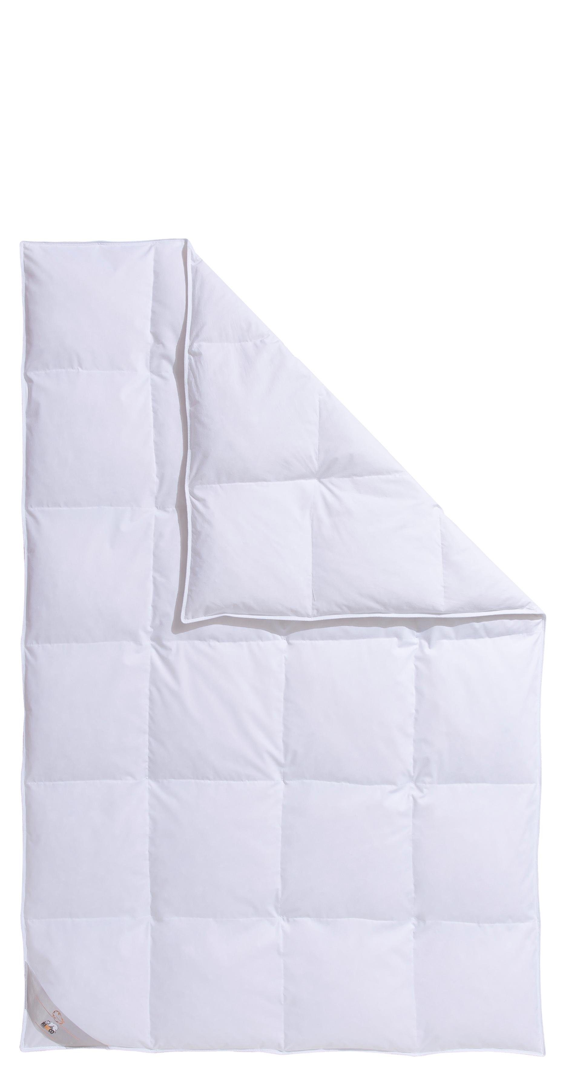 RIBECO Federbettdecke Laram, Bettdecken für Sommer oder Winter, Made in Germany, Füllung: 90% Federn, 10% Daunen, Bezug: Baumwolle, Super Preis-Leistung, Bettdecke 135x200 cm oder 155x220 cm, Decke